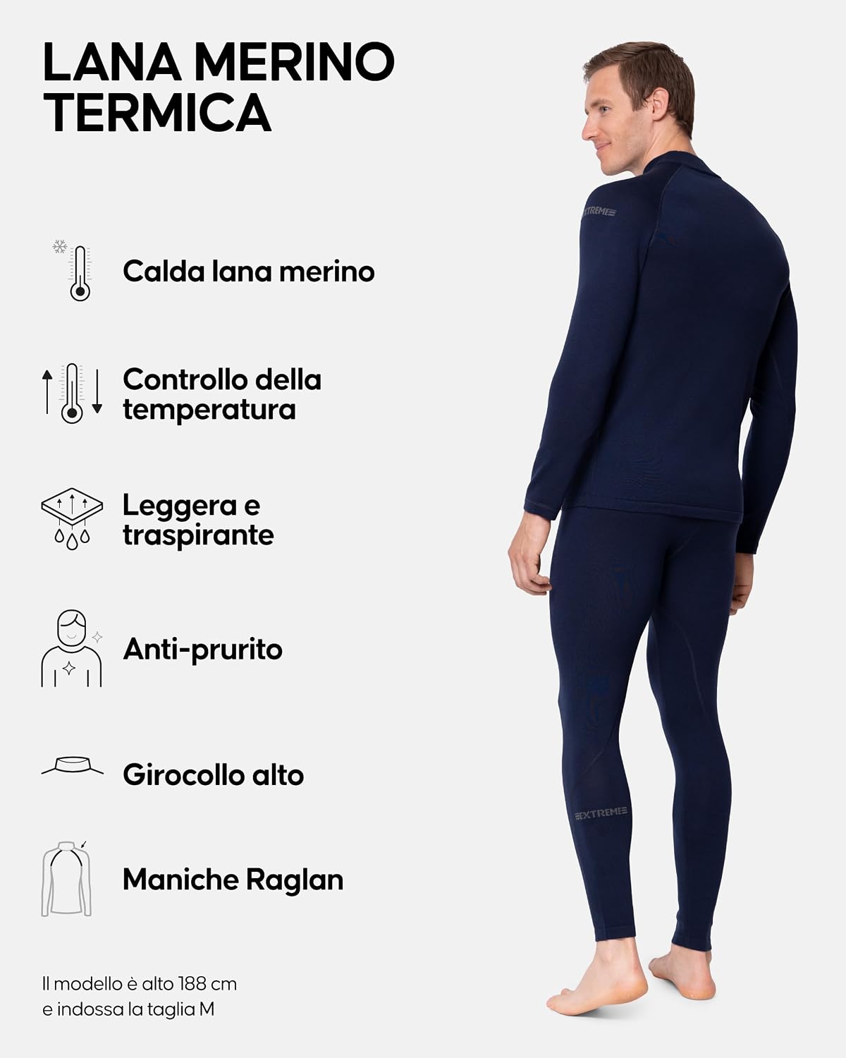 Detalle 2 de DANISH ENDURANCE Completo Termico Uomo Lana Merino