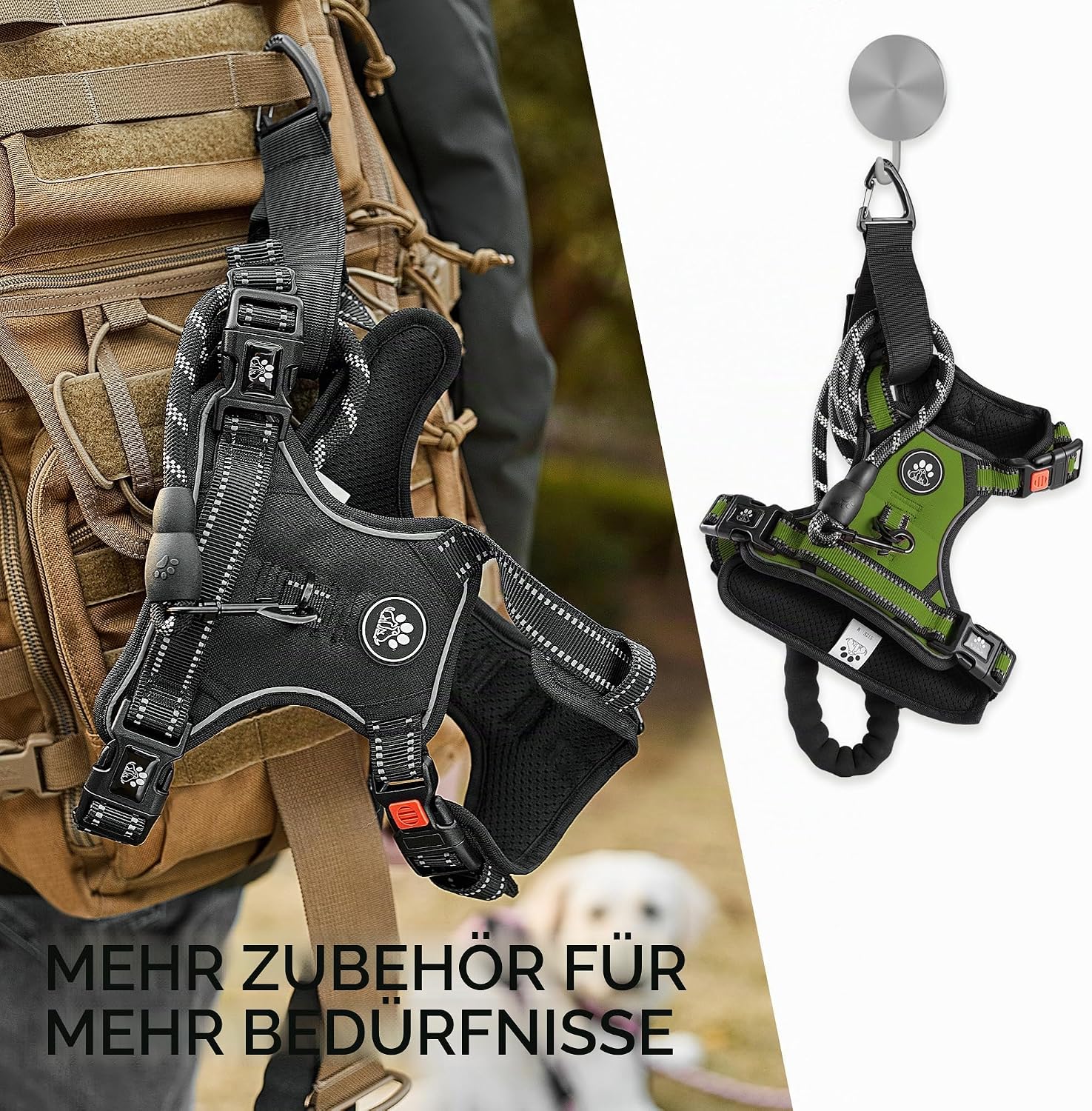 Thumbnail 6 de NESTROAD Hundegeschirr Größe S – Antizug, gepolstert, reflektierend, für kleine Hunde (Halsumfang 28–38 cm, Brustumfang 38–53 cm)