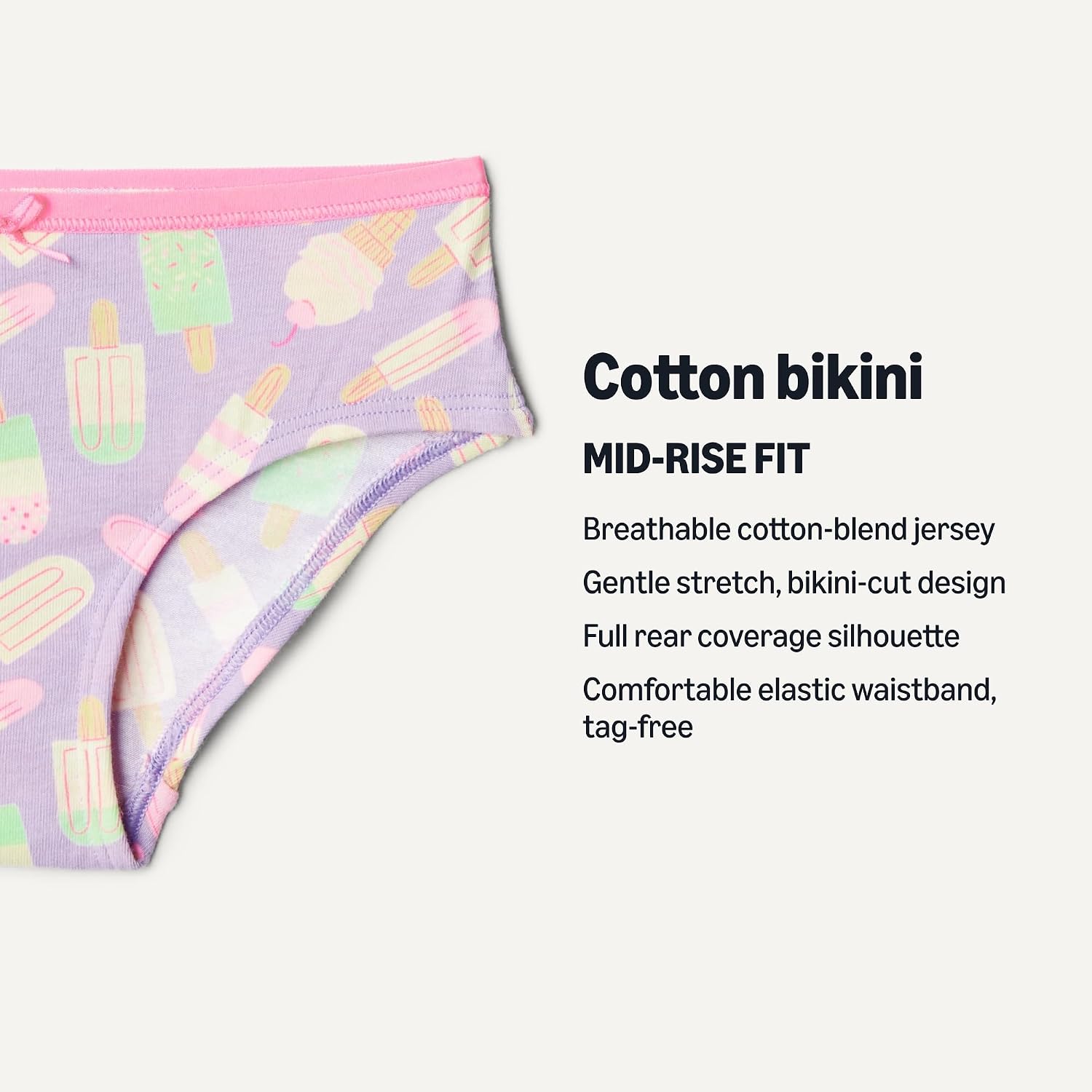 Detalle de Amazon Essentials Girls' Cotton Jersey Bikini Pants - Pack of 10