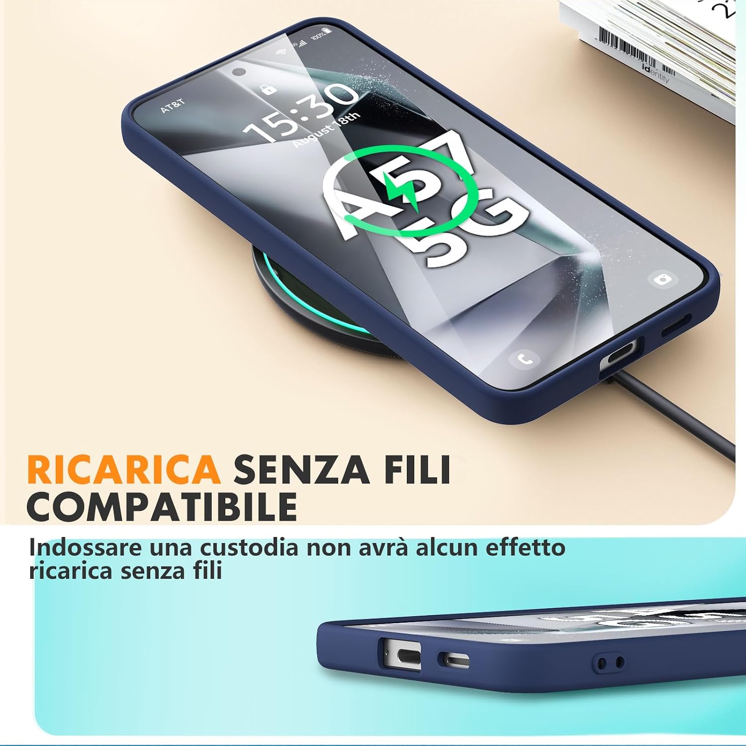 Thumbnail 5 de Vansdon Cover compatibile Samsung Galaxy A57 5G con 2 pellicole protettive in vetro temperato – Blu notte