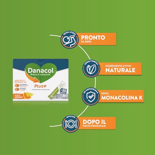 Detalle de Danacol Plus + Integratore Alimentare – 30 stick da 15 ml per ridurre il colesterolo