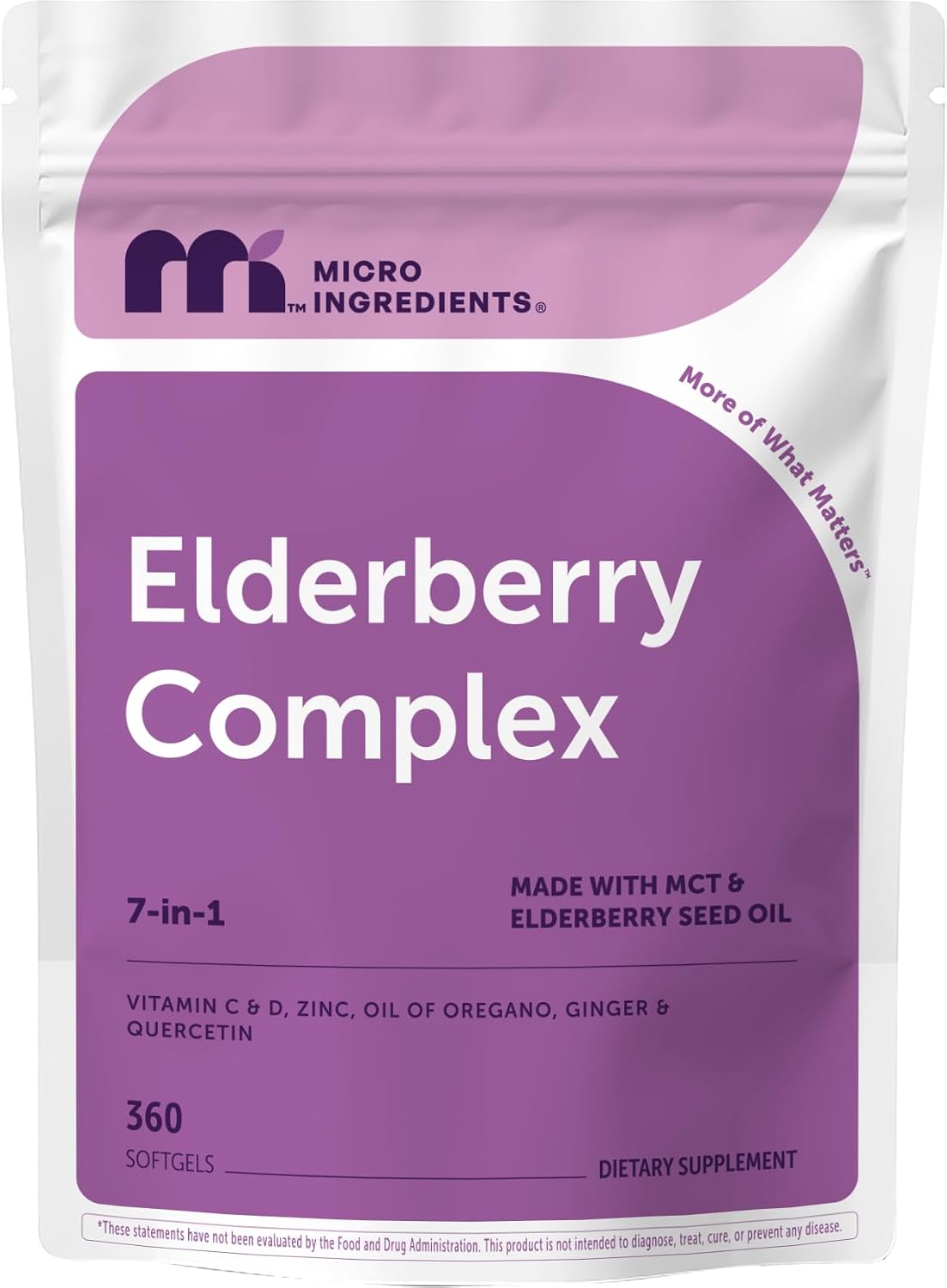 Detalle de Micro Ingredients Elderberry Supplement 360 Softgels