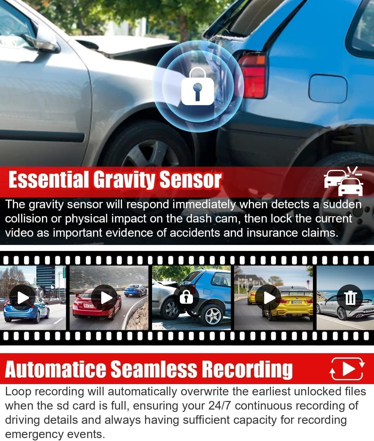 Thumbnail 6 de 4K/1080P Dual-Dashcam Auto mit 32GB SD-Karte
