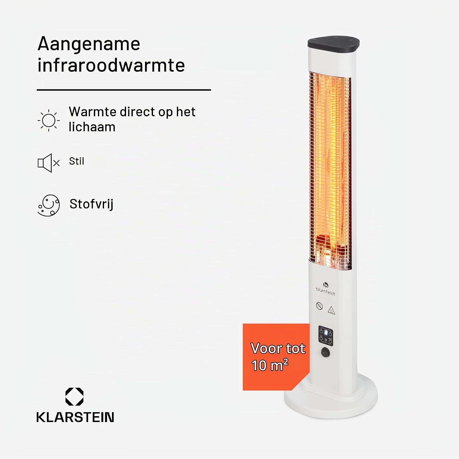 Detalle 2 de blumfeldt 10035096 infraroodverwarming, torenmodel met 3 warmtestanden en kantelbeveiliging