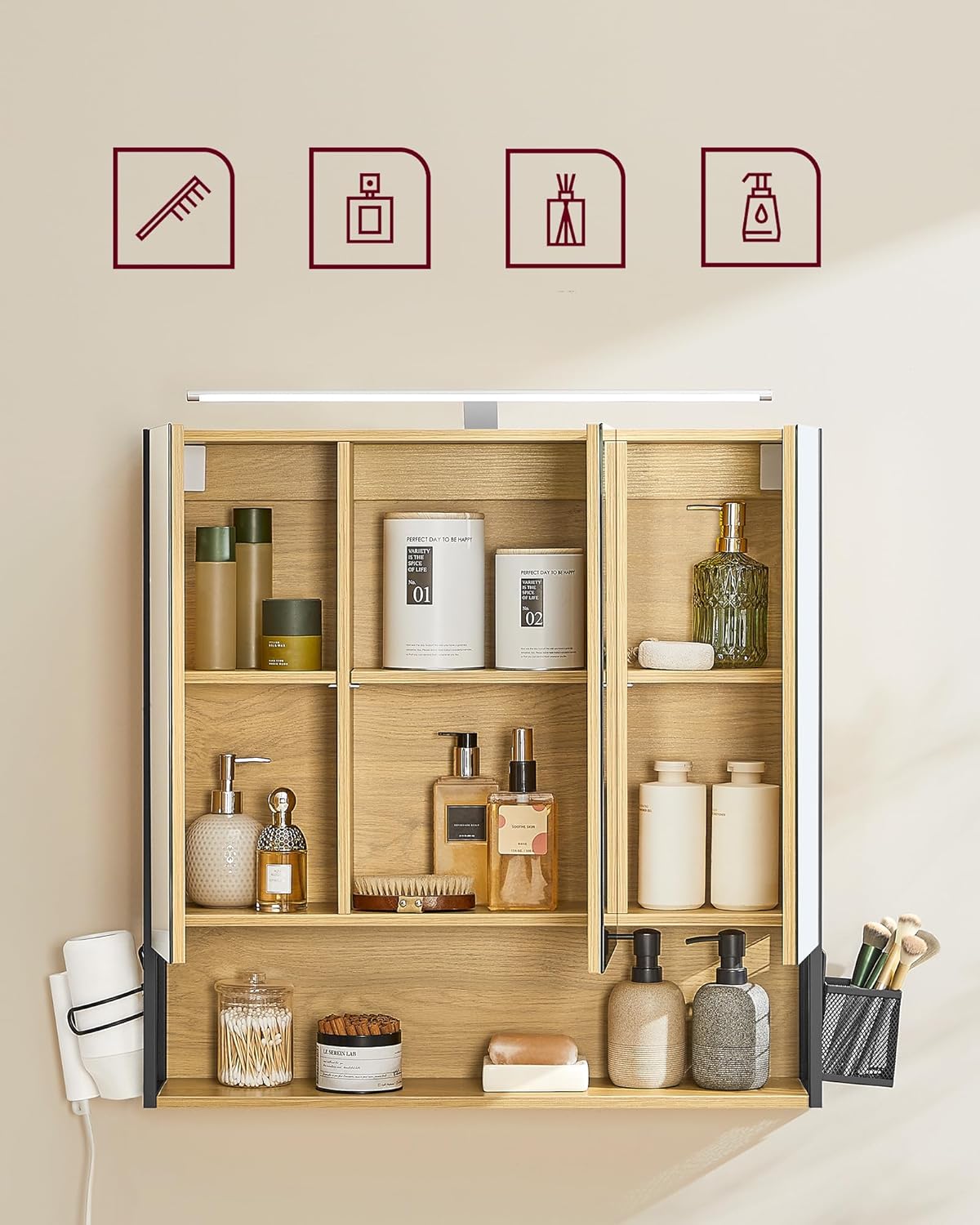 Thumbnail 4 de VASAGLE BBK124Y01 Armadietto bagno 14,5x70x70 cm