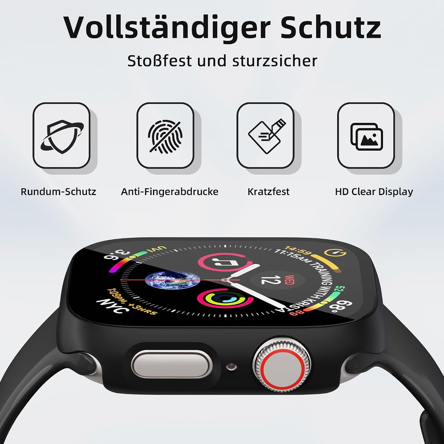Detalle de Apple Watch Hülle mit Displayschutz, 2er Set