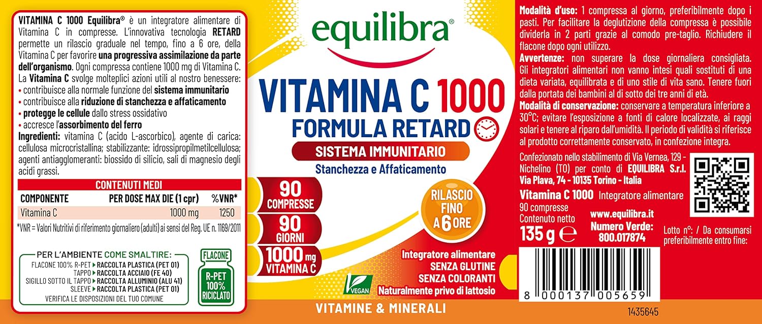 Thumbnail 4 de Equilibra Vitamina C 1000 mg integratore 90 compresse 🍊