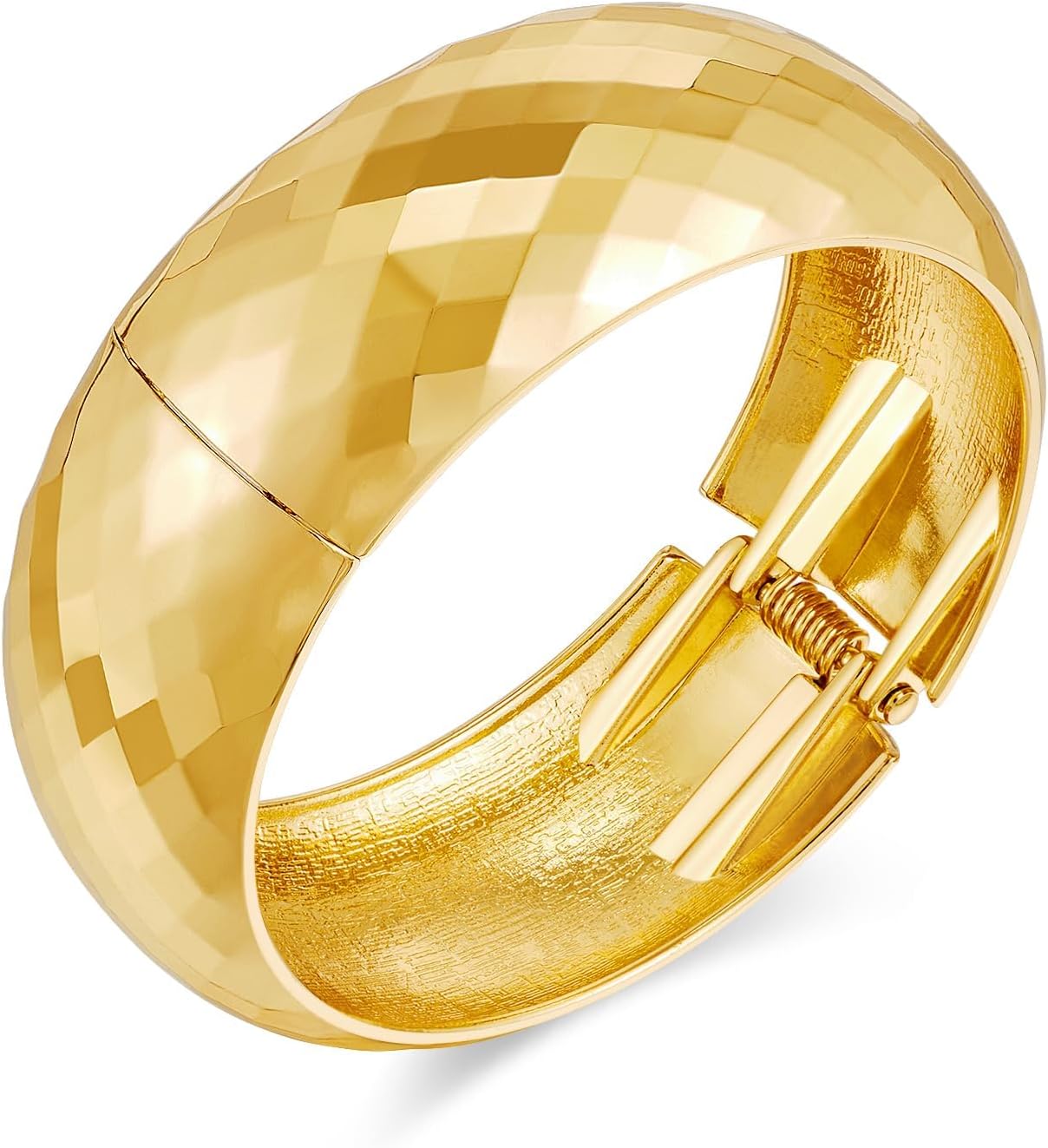 Thumbnail 1 de HolidayQbee Damen Armreif „Gold/Silber“ mit Facettenschliff & Klappverschluss – breite Statement Manschette