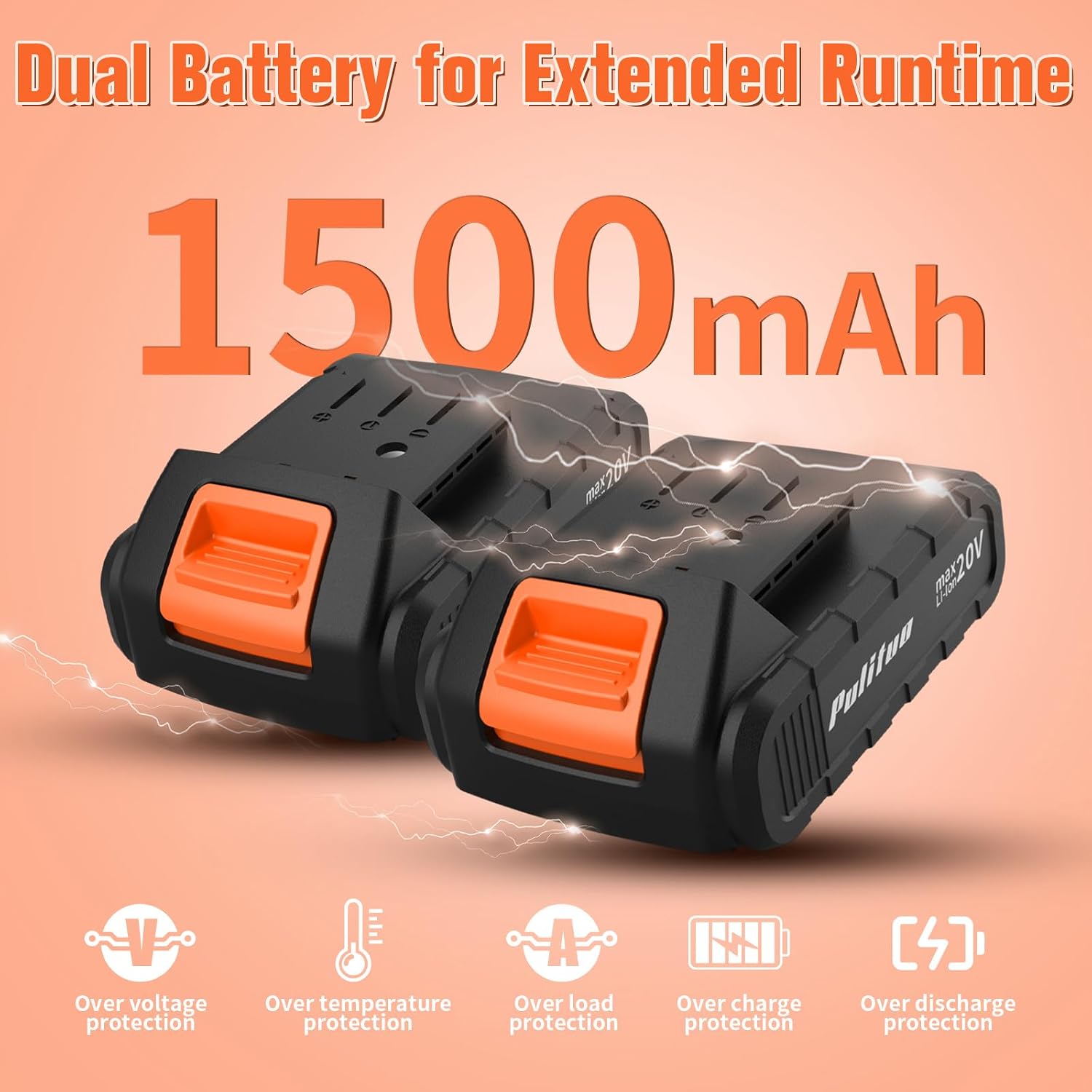 Thumbnail 5 de PULITUO 20V Cordless Drill/Driver, 30 Nm, 21+1 Torque Settings, 3/8-inch Chuck