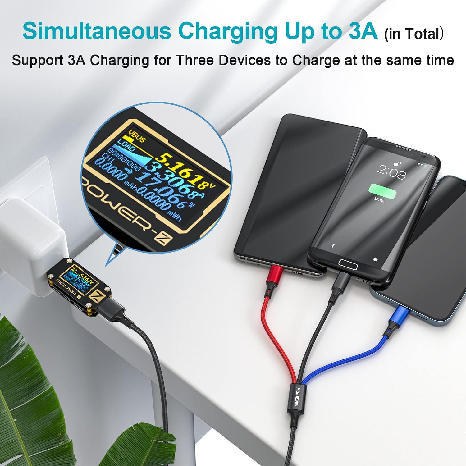 Thumbnail 3 de NINGKPOW Multi Charger Cable 1.2m — 3‑in‑1 charging cable