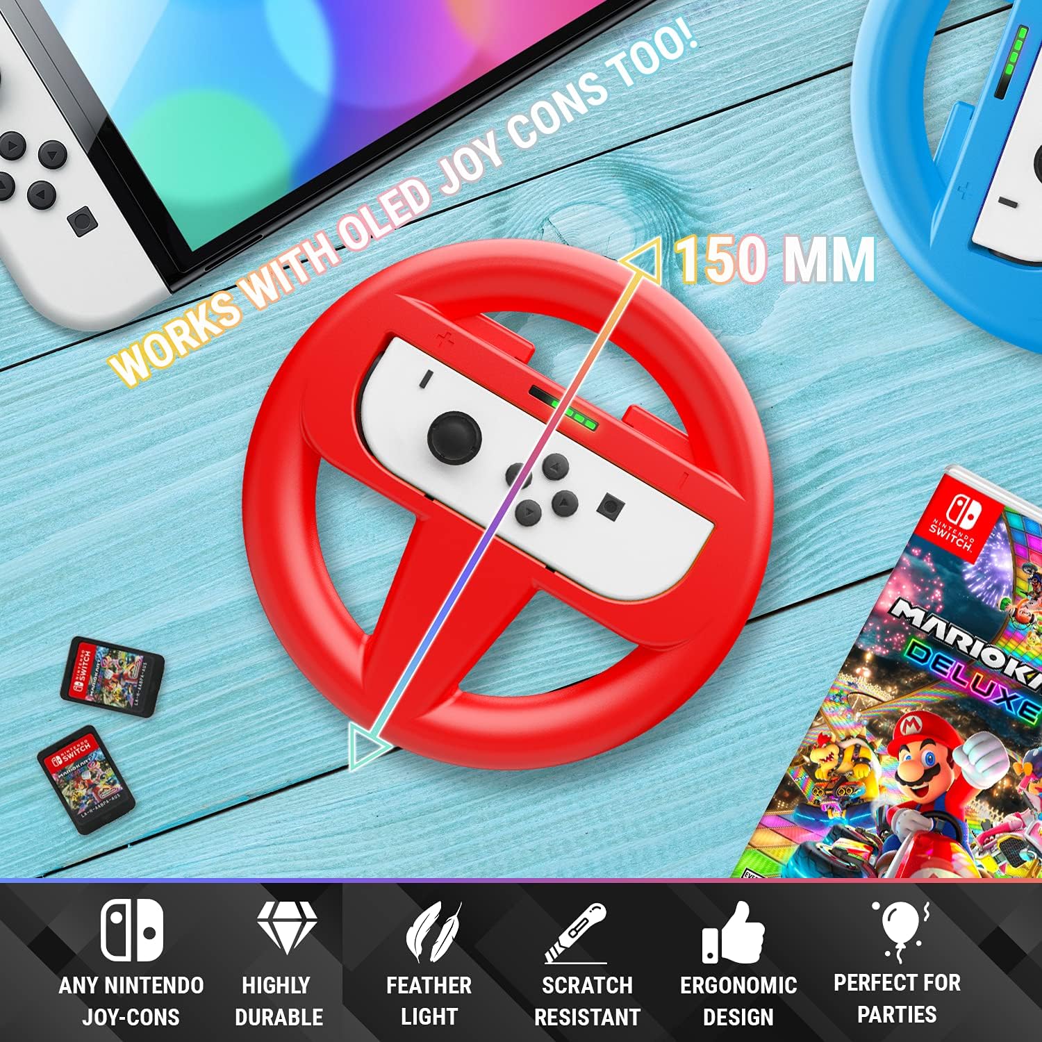 Thumbnail 5 de Orzly Steering Wheels for Nintendo Switch 2-pack
