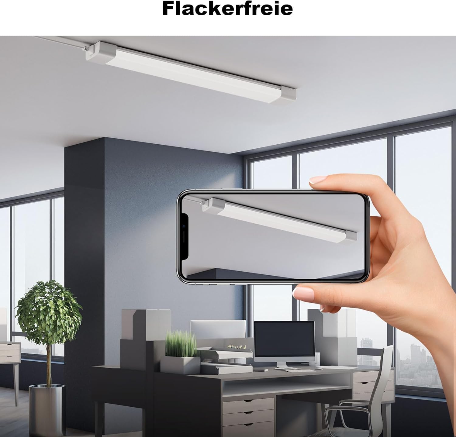 Detalle de Modlicht 2x LED Feuchtraumleuchte 120 cm, IP65, 36 W, 4000 K, 4000 lm, flach & verbindbar