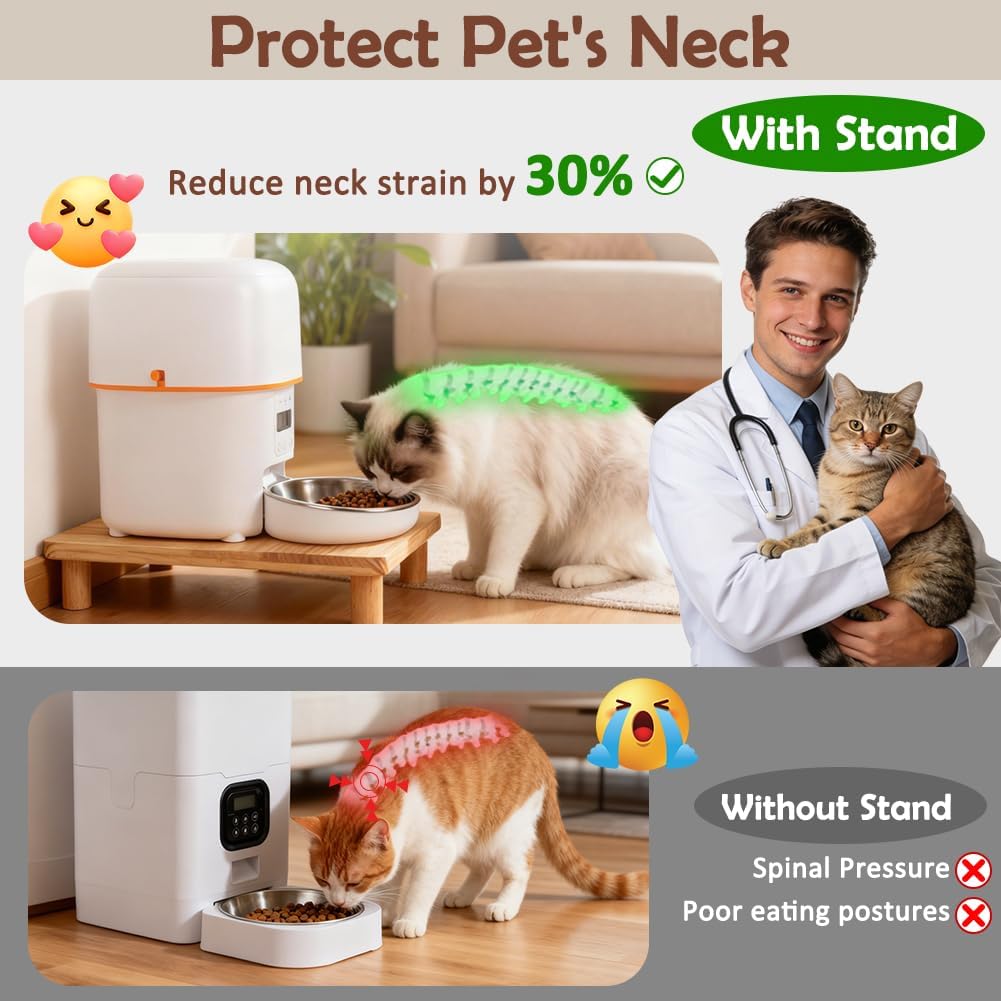 Detalle 2 de SZEE Automatic Cat Feeder Elevated Stand 6cm