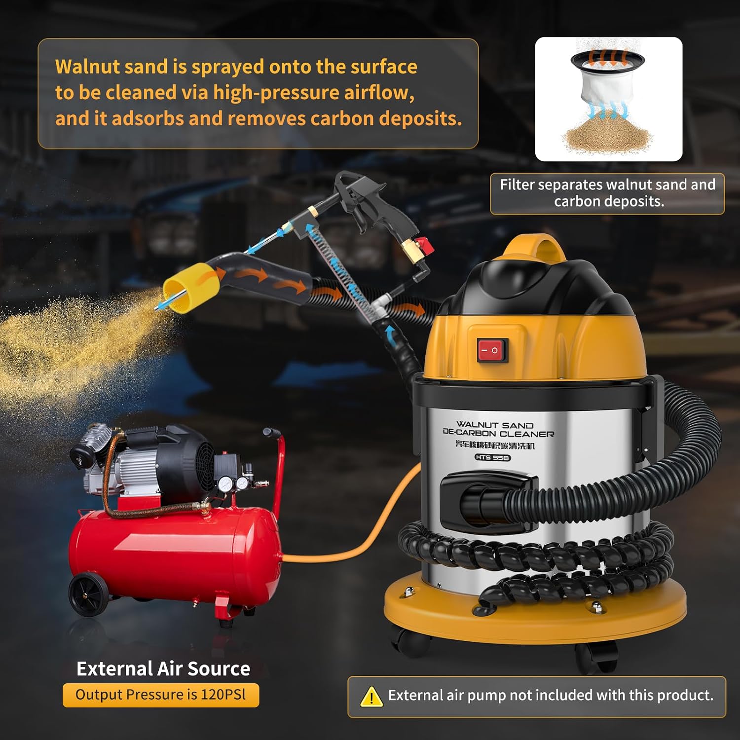 Thumbnail 2 de Walnut Blaster carbon cleaning machine 13L