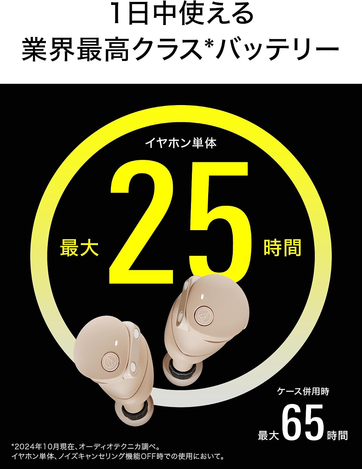 Thumbnail 5 de オーディオテクニカ ATH-CKS50TW2 BG (E) 完全ワイヤレスイヤホン、重低音・ノイズキャンセリング・ベージュ