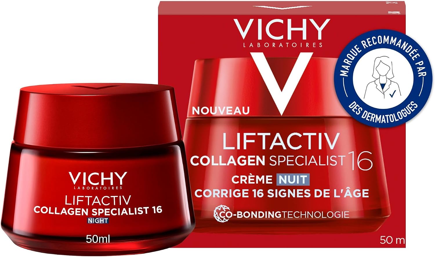 Detalle de Vichy Liftactiv Collagen Specialist Crème Nuit Anti-Âge Rhamnose – soin profond pour la fermeté