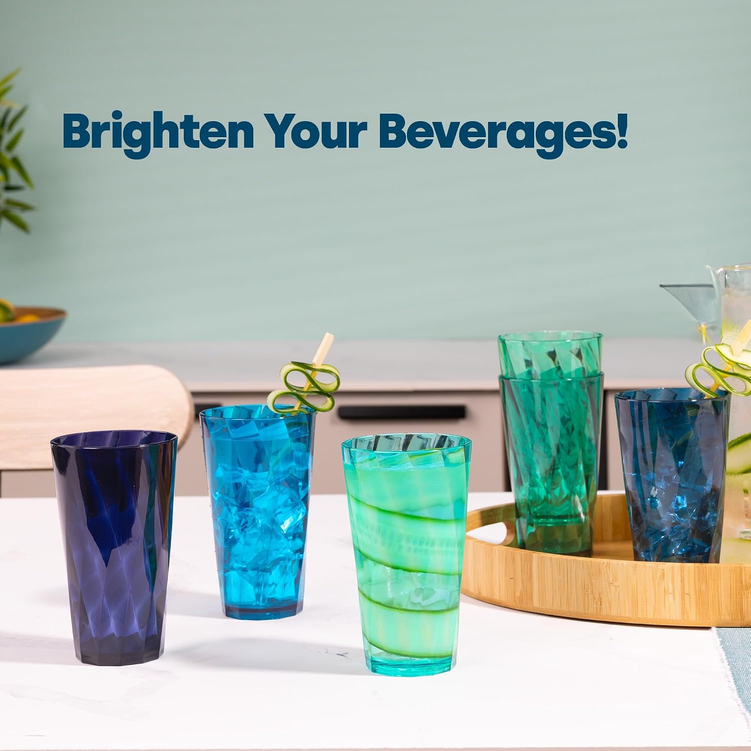 Thumbnail 1 de LIVIVO 6-Pack Gradient 600ml Plastic Tumblers
