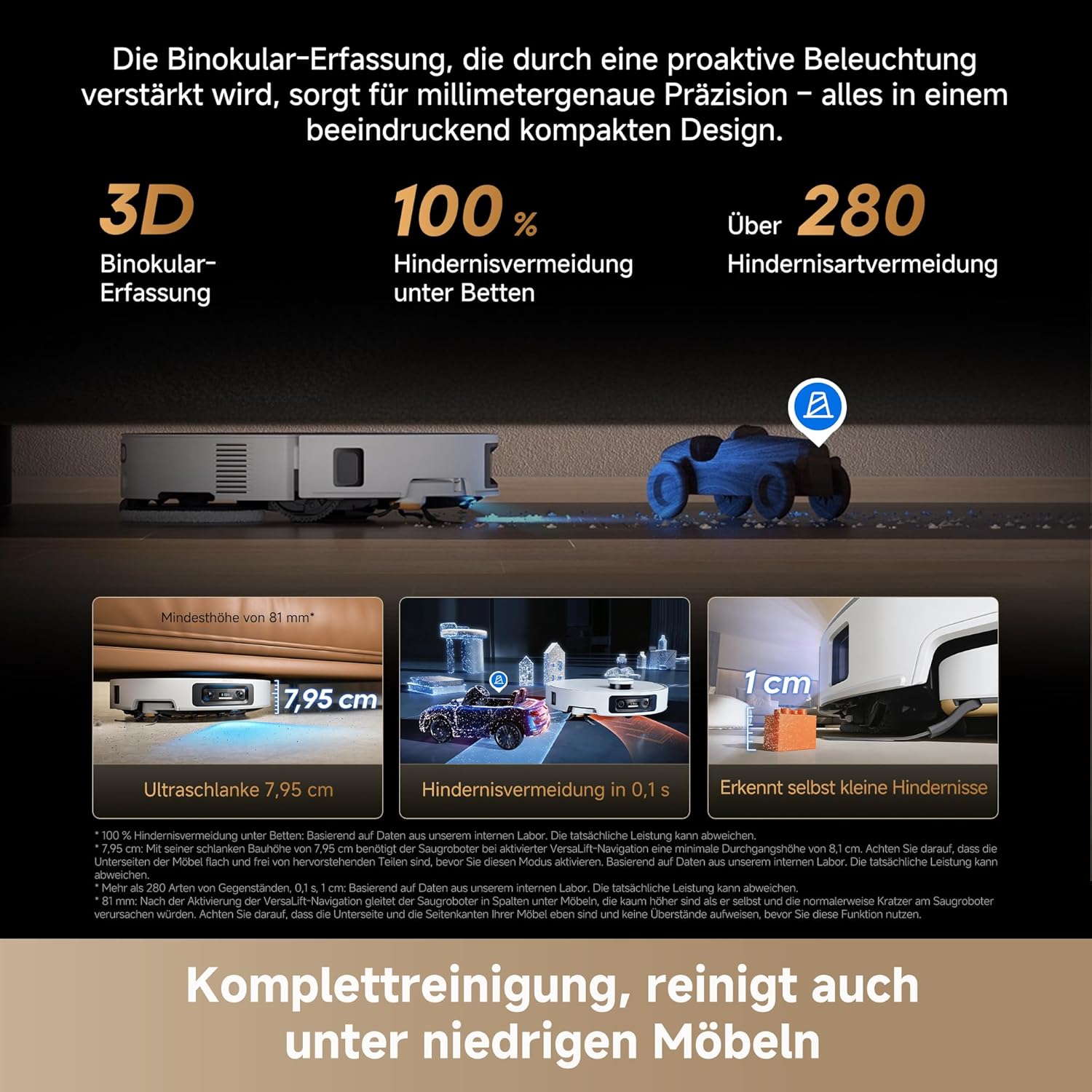 Thumbnail 2 de dreame X50s Ultra Saugroboter mit Wischfunktion – ultraschlankes 7,95 cm Modell mit 35.000 Pa Saugkraft