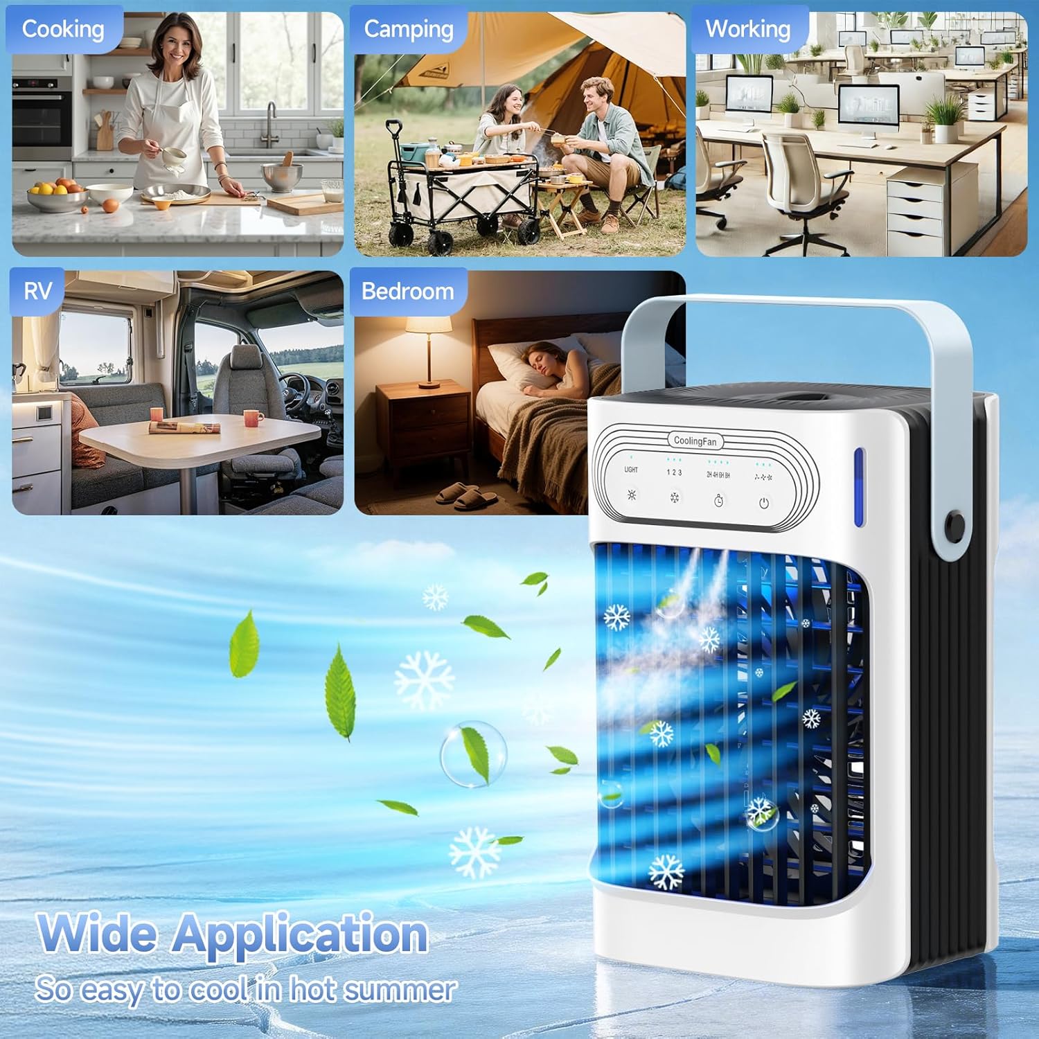 Thumbnail 5 de XTTANK Portable Air Cooler with 800ml Tank: 4-in-1 Mini Evaporative Cooler for Home, Office or Travel