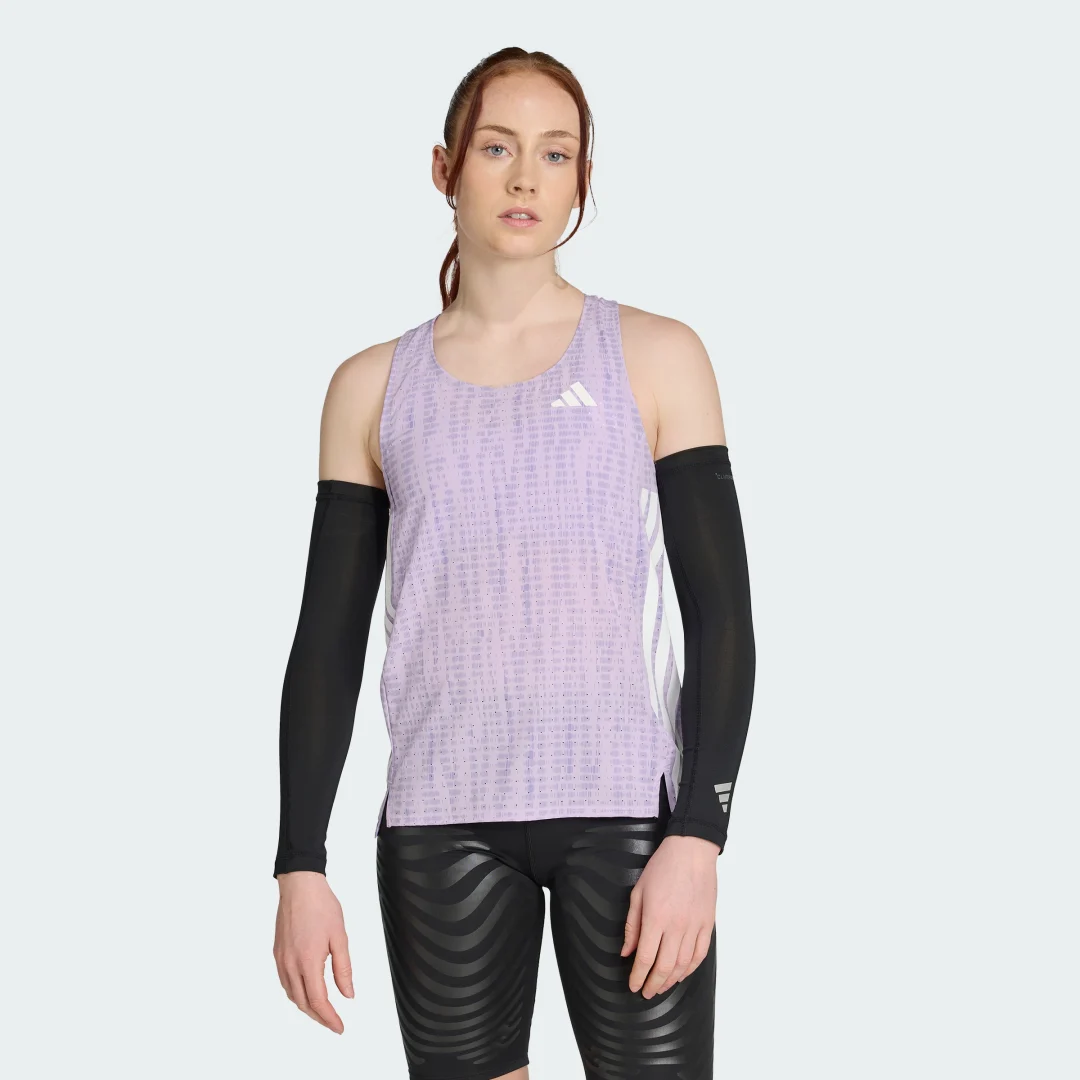 Detalle de Camiseta sin mangas Adizero Running de Adidas — violeta