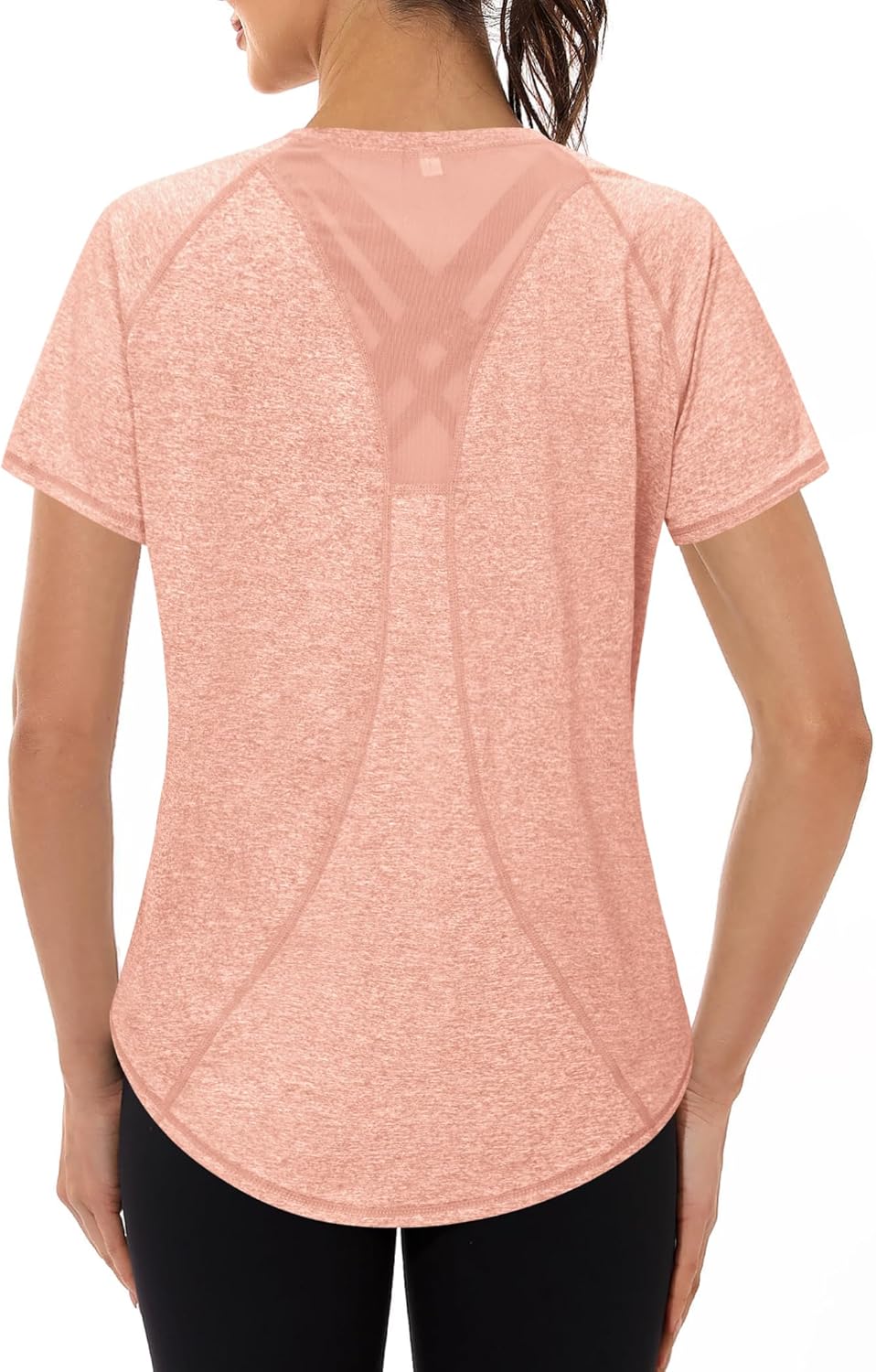 Detalle de Gyabnw UV-Schutz Funktionsshirt Damen – atmungsaktives Kurzarm-Sportshirt für Laufen, Wandern und Yoga
