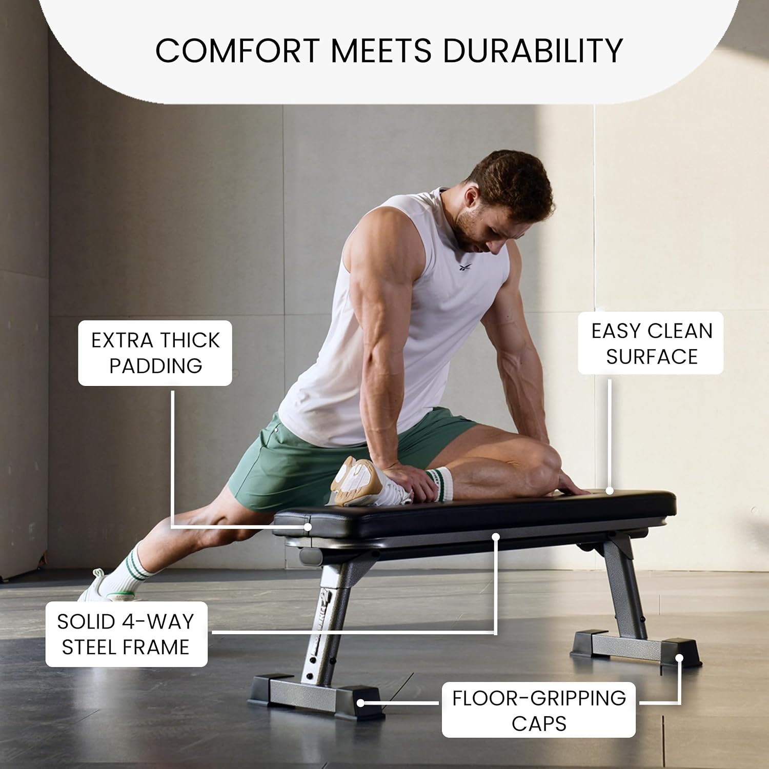 Thumbnail 2 de Finer Form Folding Flat Weight Bench, 1,000 lb Capacity