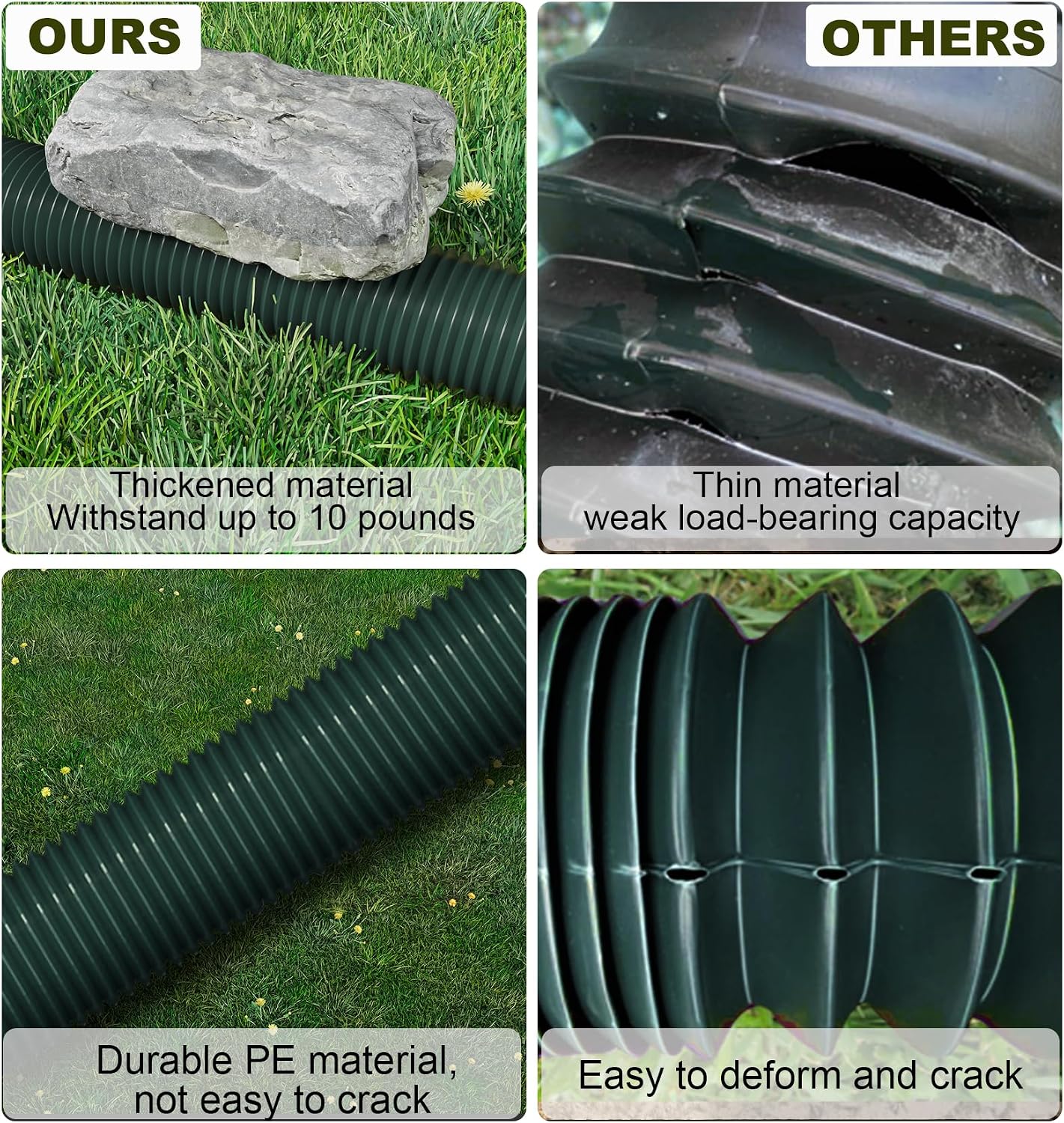 Detalle 2 de Ogutter Rain Gutter Downspout Extension, Adjustable 21–66-Inch Metal, 2-Pack