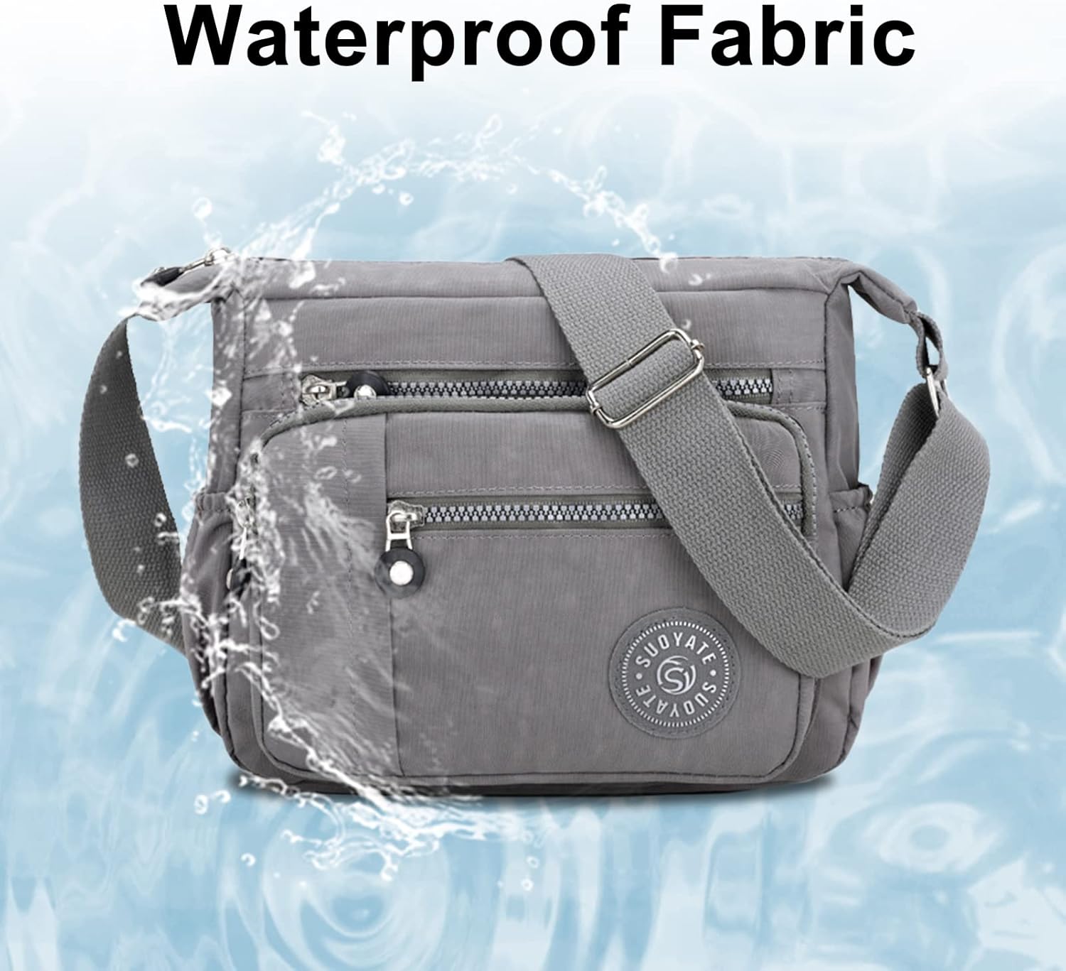 Thumbnail 3 de Milky Way womens nylon crossbody bag: waterproof multi-pocket travel messenger tote