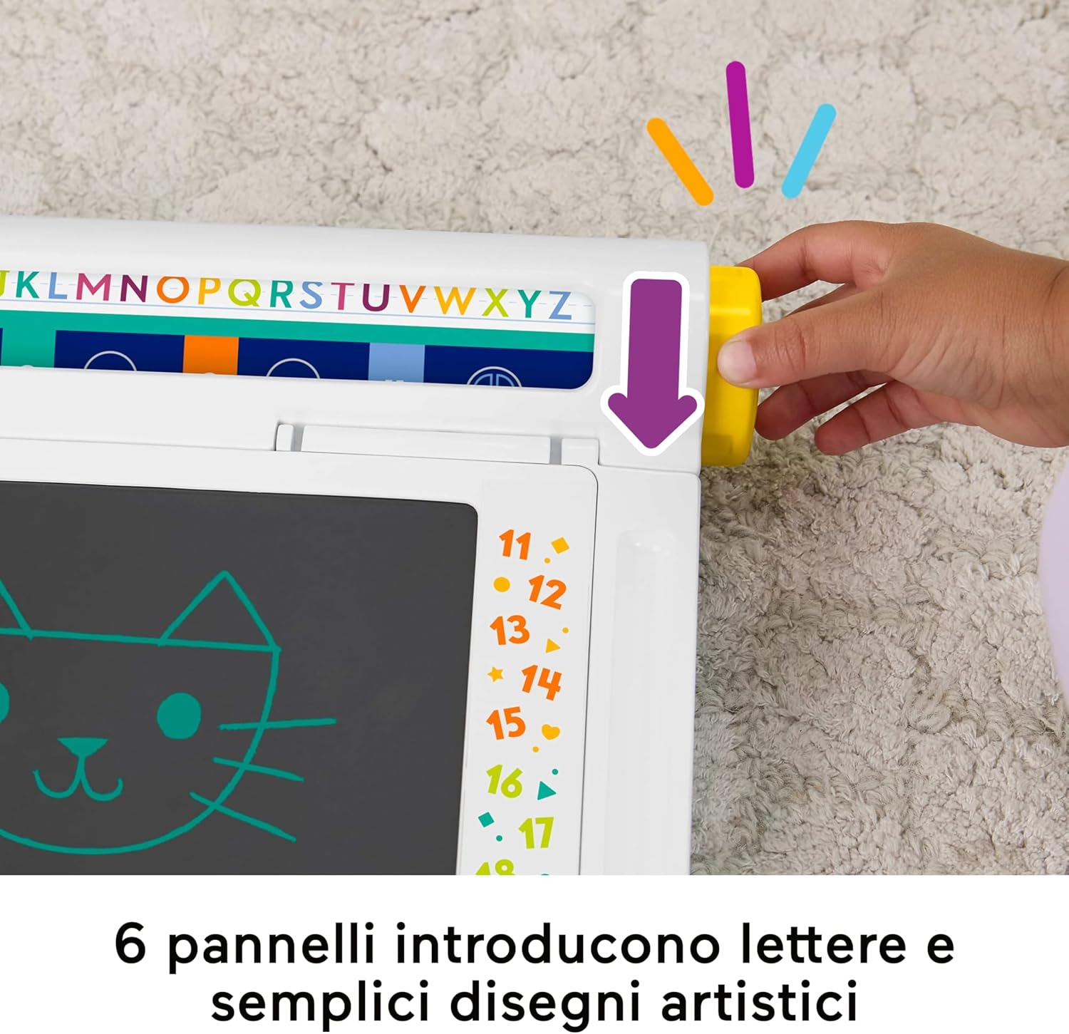 Detalle de Fisher-Price Postazione Impara e Scarabocchia – Postazione per Scrittura e Disegno con LCD e Stencil, 3+ Anni (JDL70)