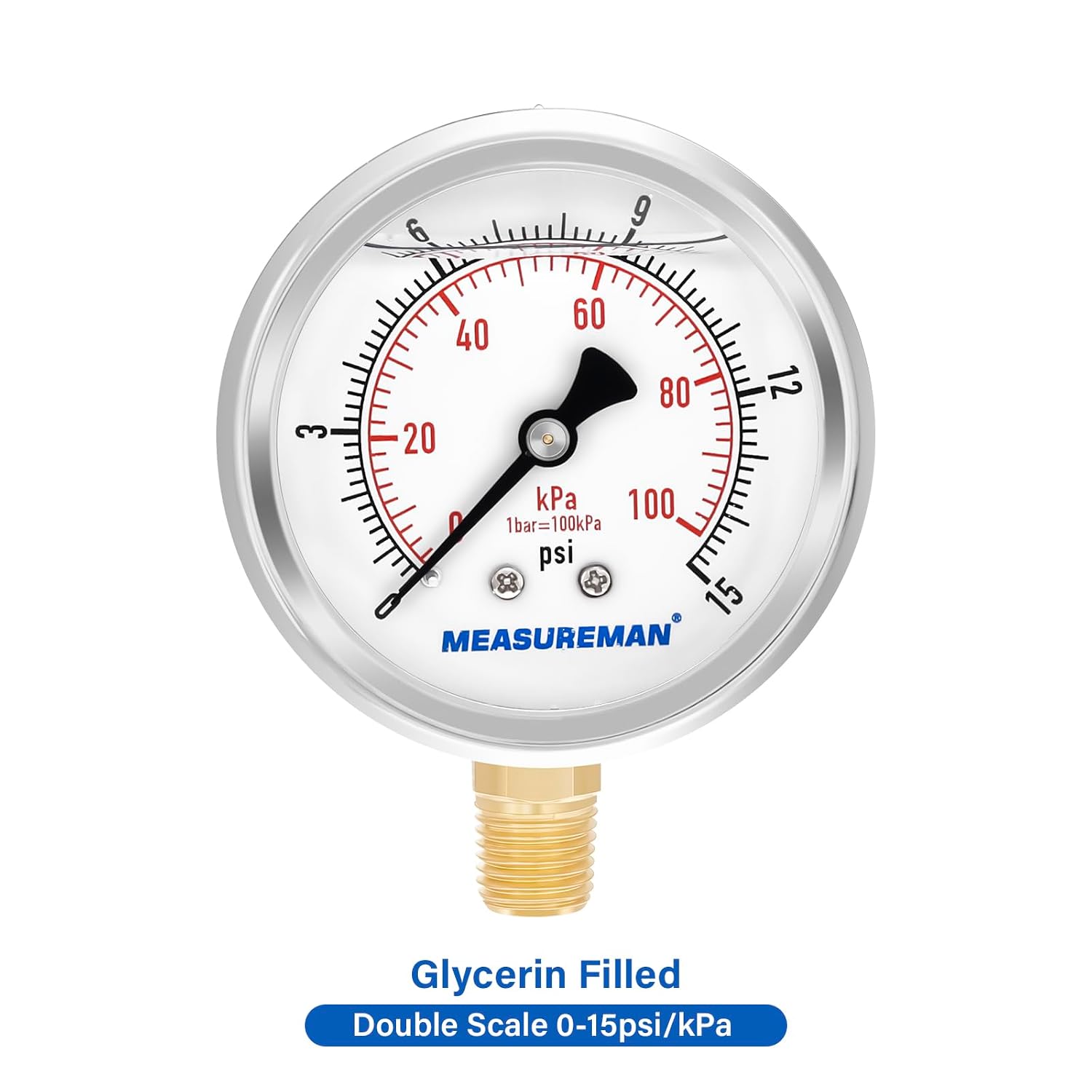 Thumbnail 4 de MEASUREMAN 0-15 PSI Liquid-Filled Air Gauge Kit for Oil-Fired Heaters