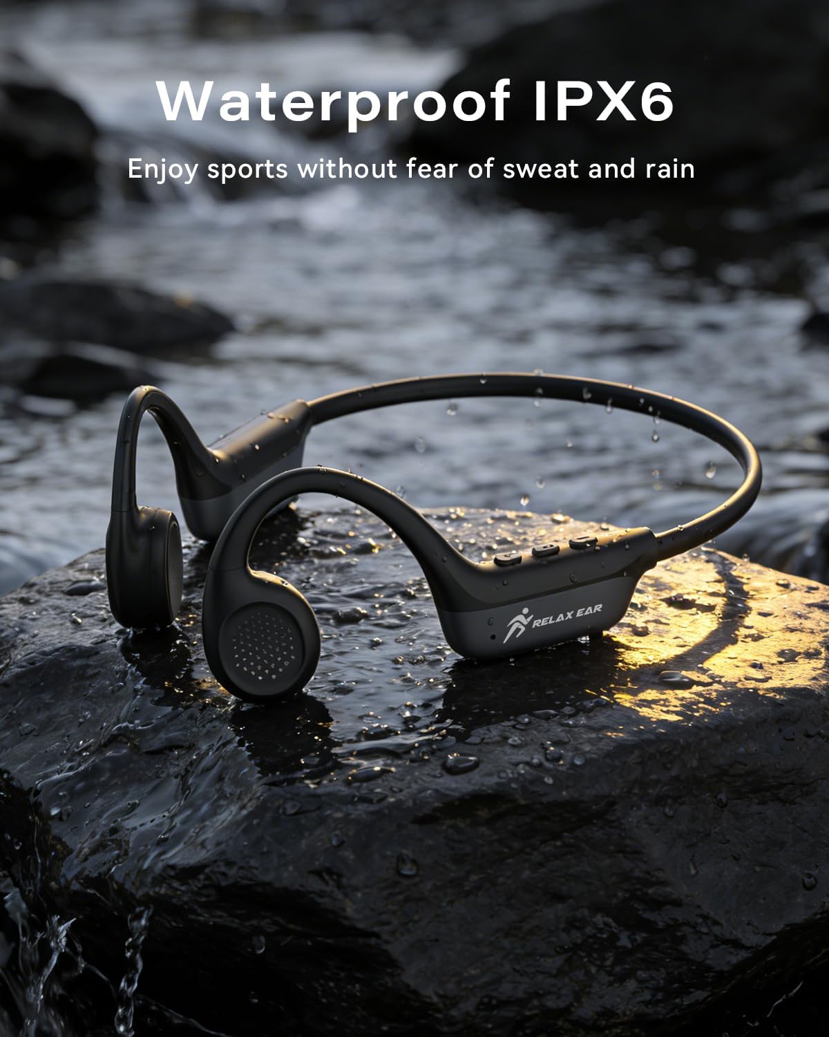 Detalle de SANOTO Knochenschall Kopfhörer Bluetooth 6.0 – Open-Ear Knochenleitung für Sport, 10 Stunden Akku, IPX6