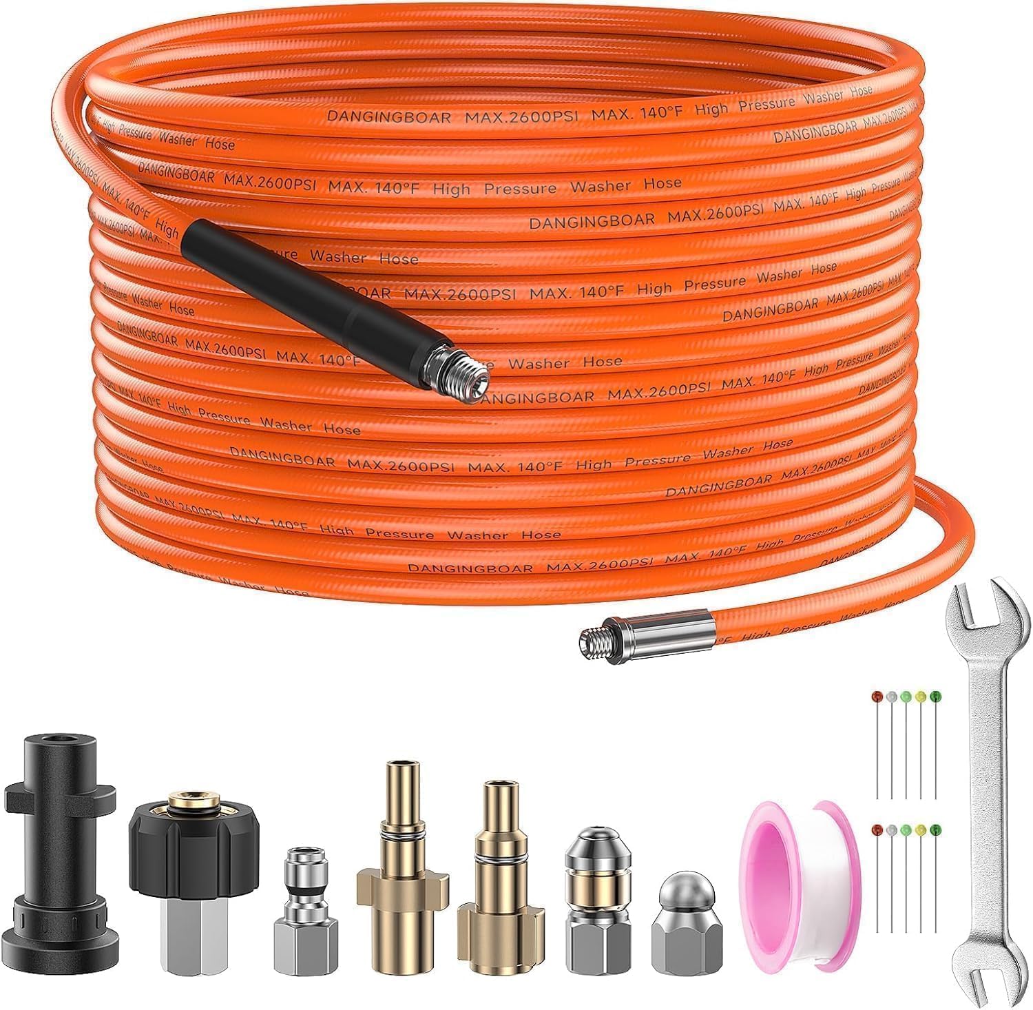 StoneBanks 10m High Pressure Washer Drain Pipe Hose Cleaning Kit for Karcher K2–K7, Bosch AQT, Lavor