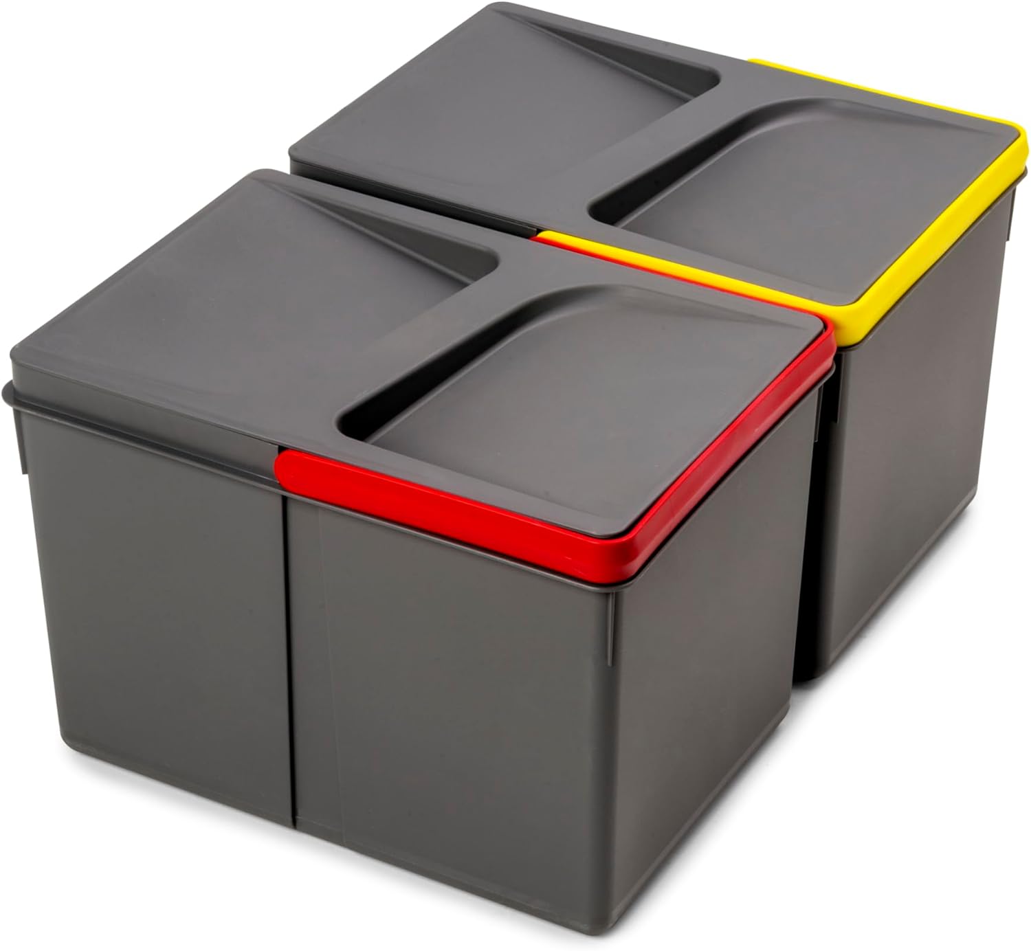 Detalle de Emuca Pattumiere per cassetto – Kit di 2 contenitori raccolta differenziata, altezza 216 mm, 12 L ciascuno