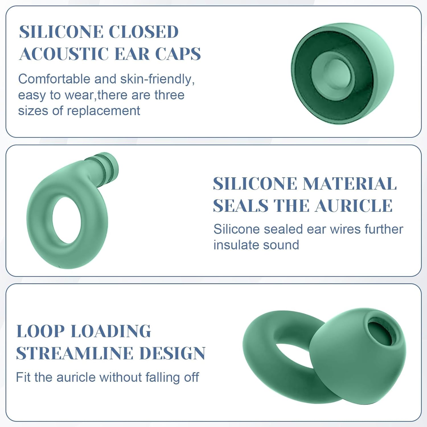 Detalle de Yagaspantery 4 tailles Quiet – bouchons d’oreille en silicone réutilisables pour dormir, voyager et festivals