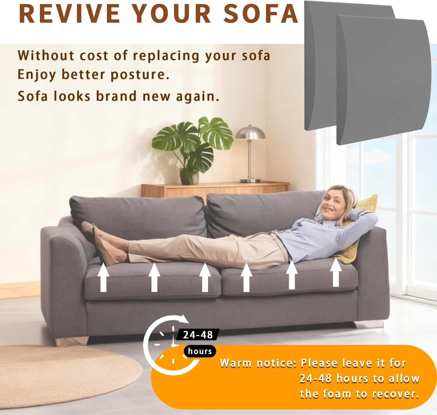 Thumbnail 6 de Aslhuioo Sofa Support Boards for 2 Seater (50 x 50cm) – cushion sag repair under-seat foam saver
