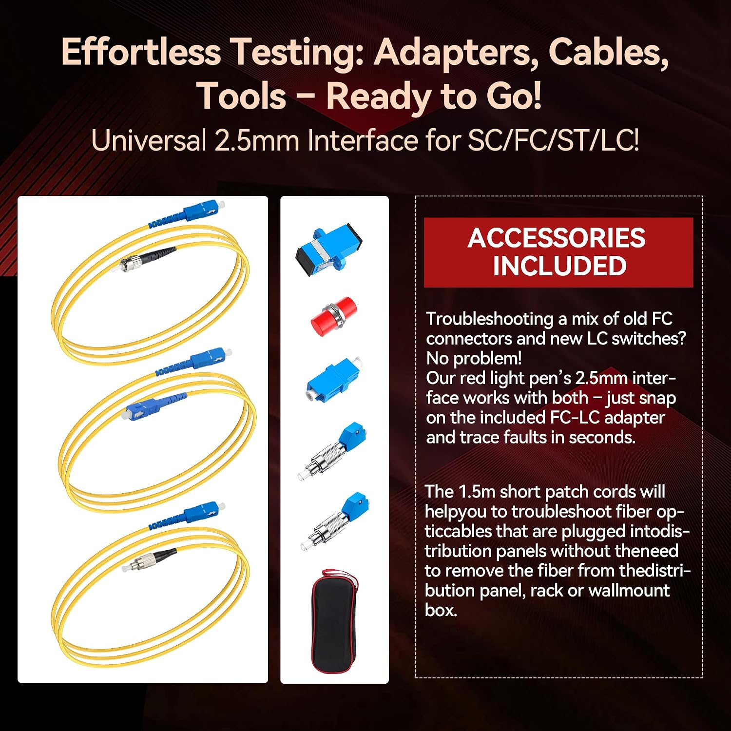 Thumbnail 1 de RAINLEOTI VFL-50MW 光ファイバー障害探知器、650nm赤色光・2.5mm汎用コネクタ付き