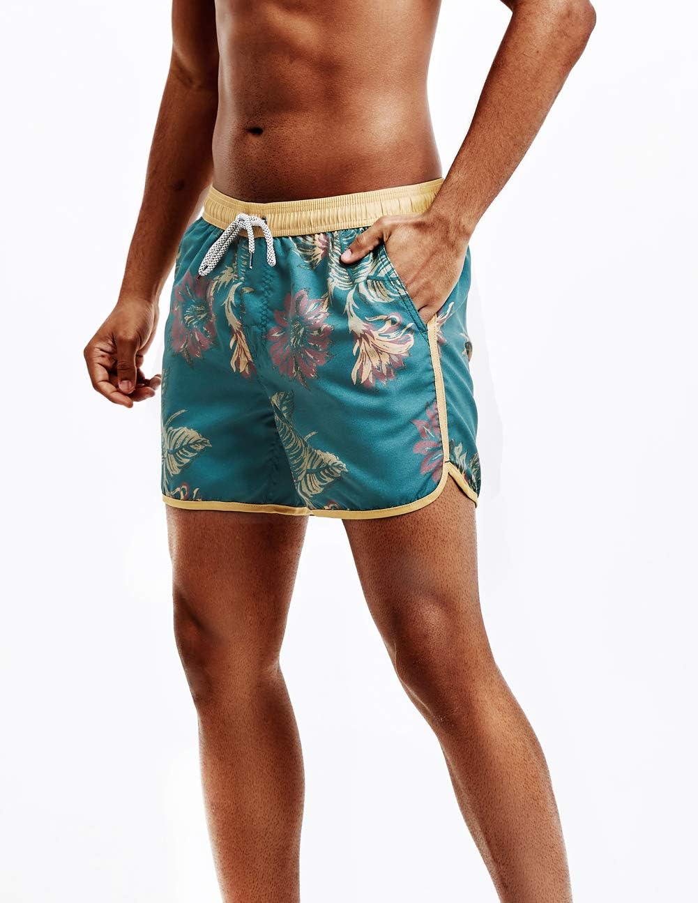 Thumbnail 2 de MaaMgic Mens 5" Short Vintage Swim Trunks – quick-dry board shorts with mesh lining