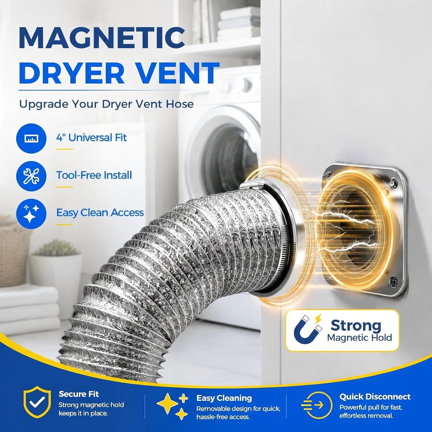 Thumbnail 2 de WASBRAY DV180-Style Magnetic Dryer Vent Connector Kit, 4-Inch Duct
