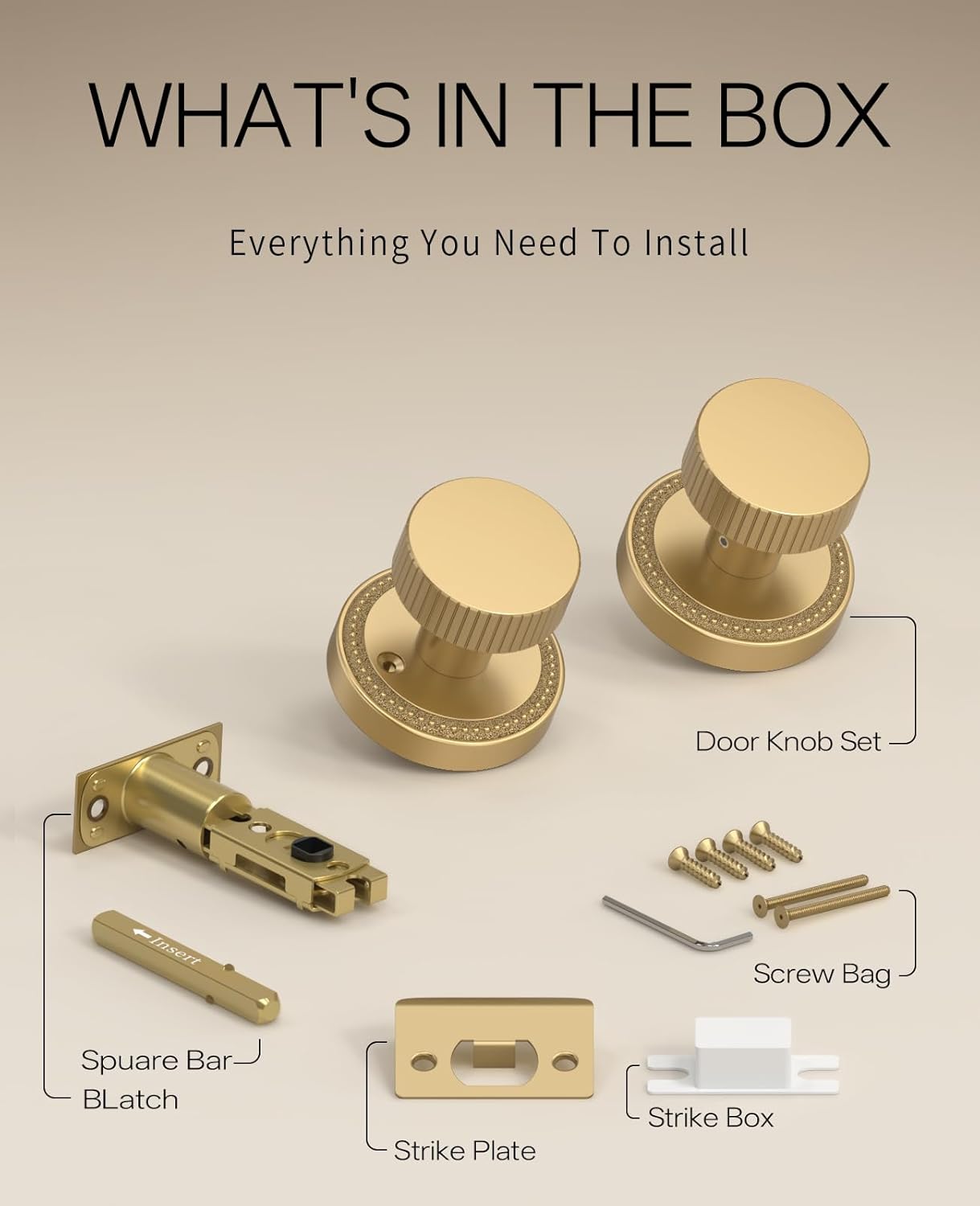 Detalle de Asidrama Interior Door Knobs, Champagne Bronze