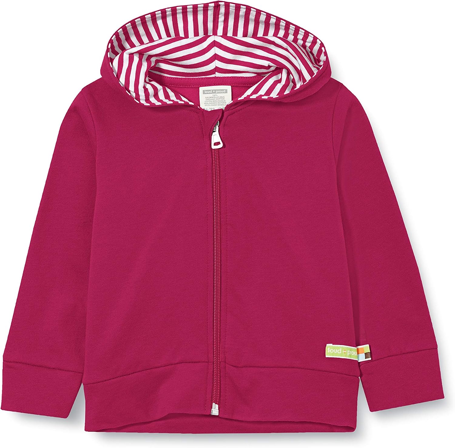 Detalle 2 de Loud + Proud Unisex Kinder Kapuzenjacke – GOTS-zertifiziert, 100% Bio-Baumwolle