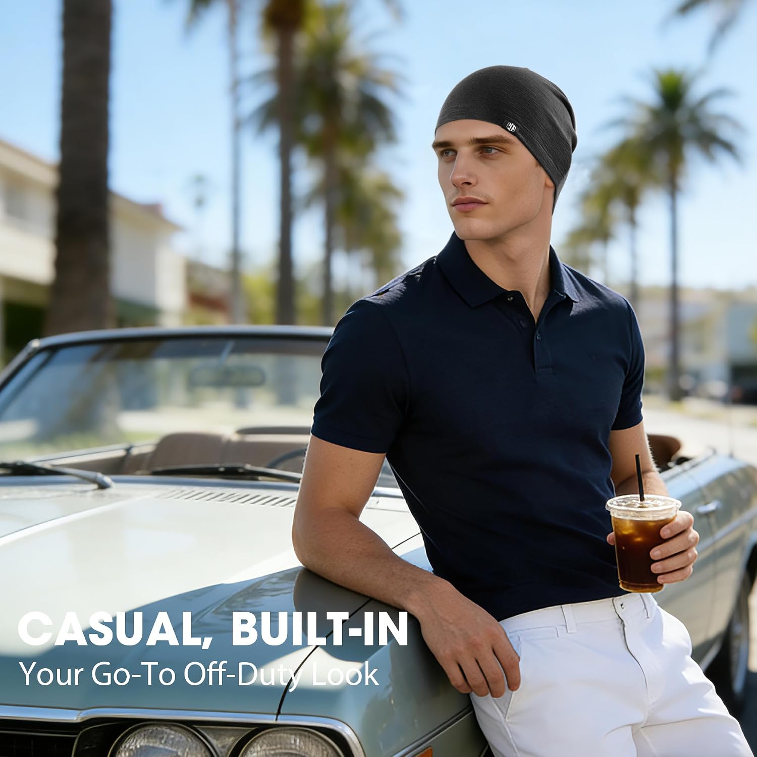 Detalle de WTACTFUL 3-Pack Slouchy Skull Caps for Men & Women – Soft & Breathable Beanie for All-Day Wear