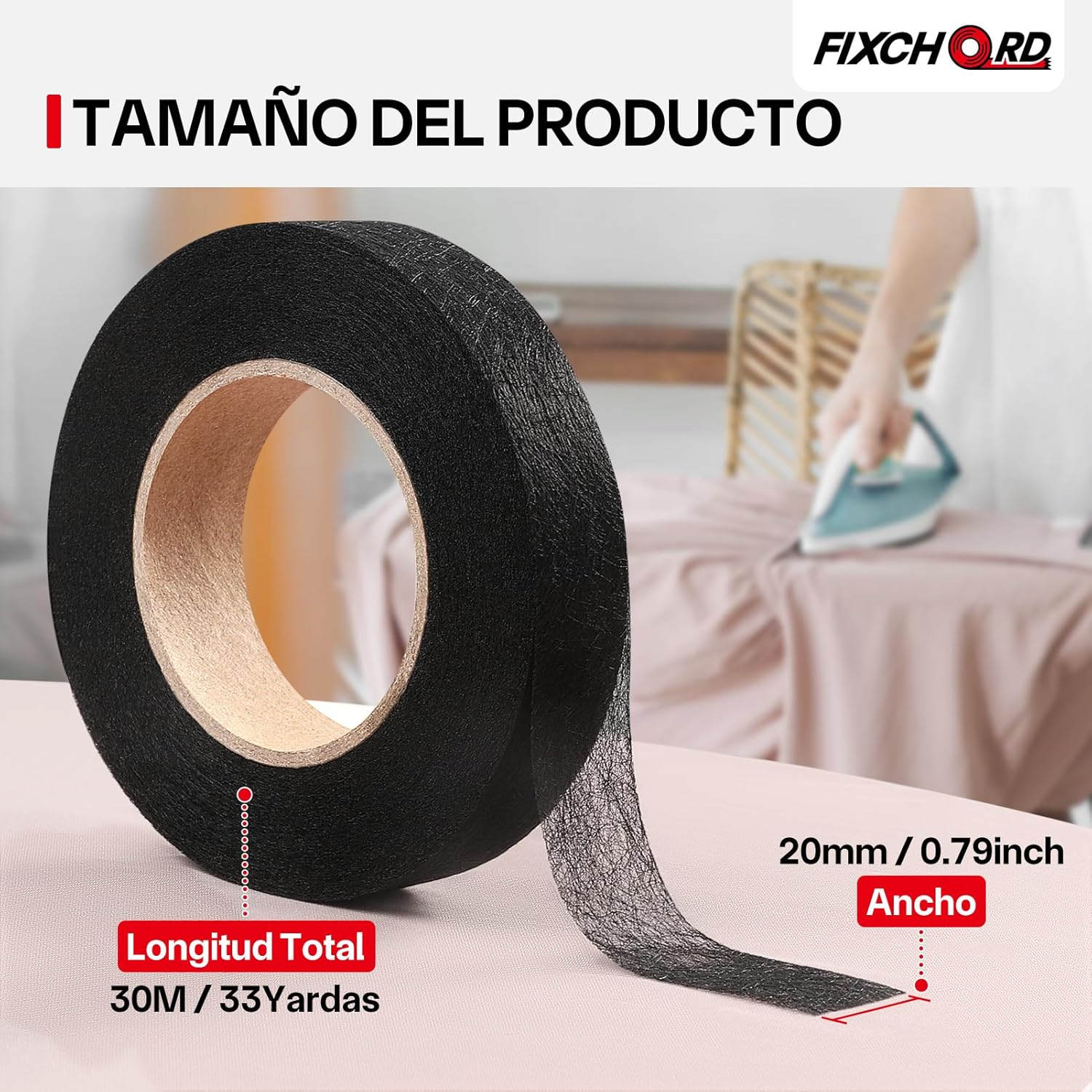 Thumbnail 1 de FIXCHORD Cinta Termoadhesiva Negra, Fácil de Usar 👖