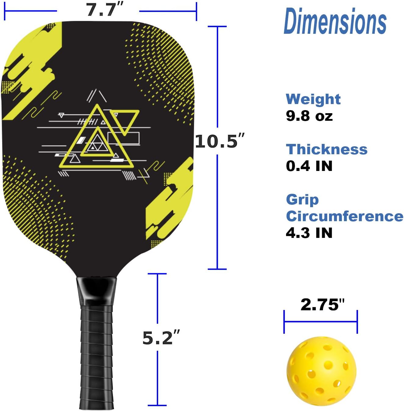 Thumbnail 3 de AOPOUL Pickleball Paddle Set of 4 with 9-Ply Wood Paddles and Comfort Grips