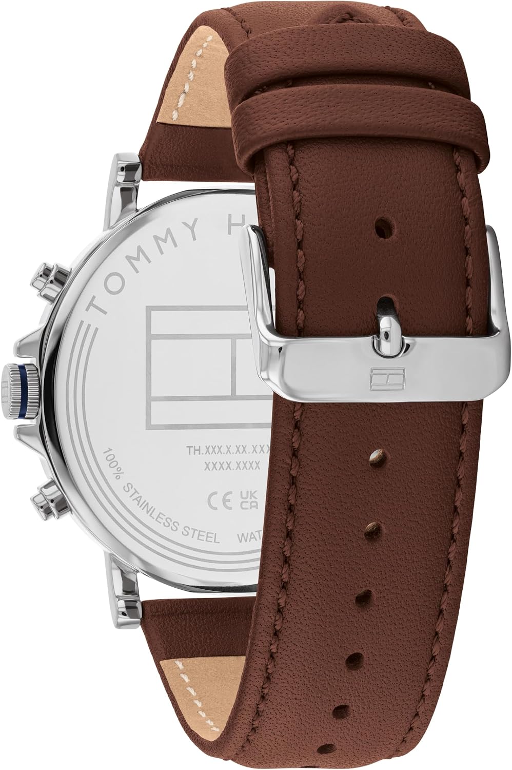 Detalle de Tommy Hilfiger klassiek multifunctioneel quartzhorloge voor heren, bruin