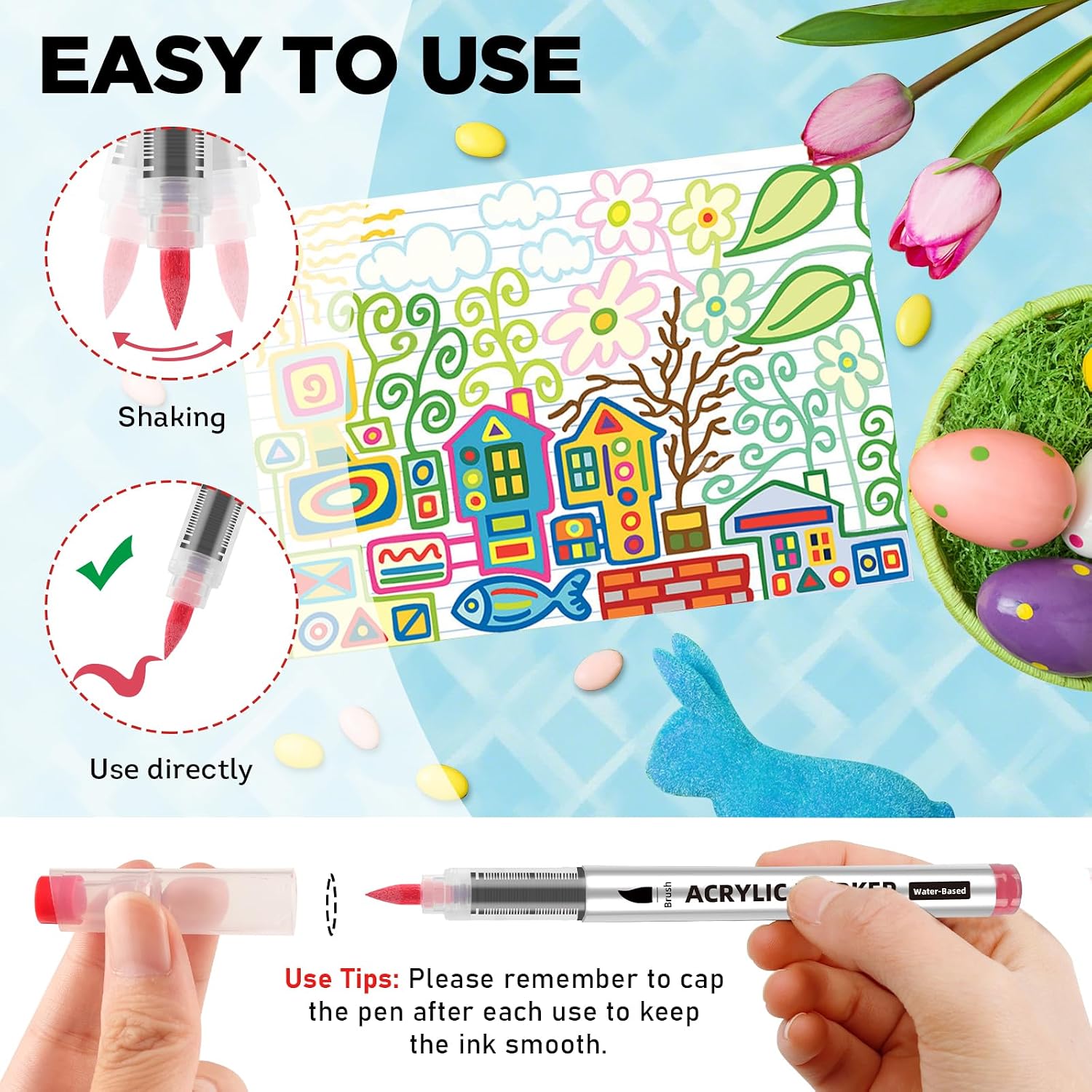 Detalle 2 de Colpart acrylic paint markers with brush tips