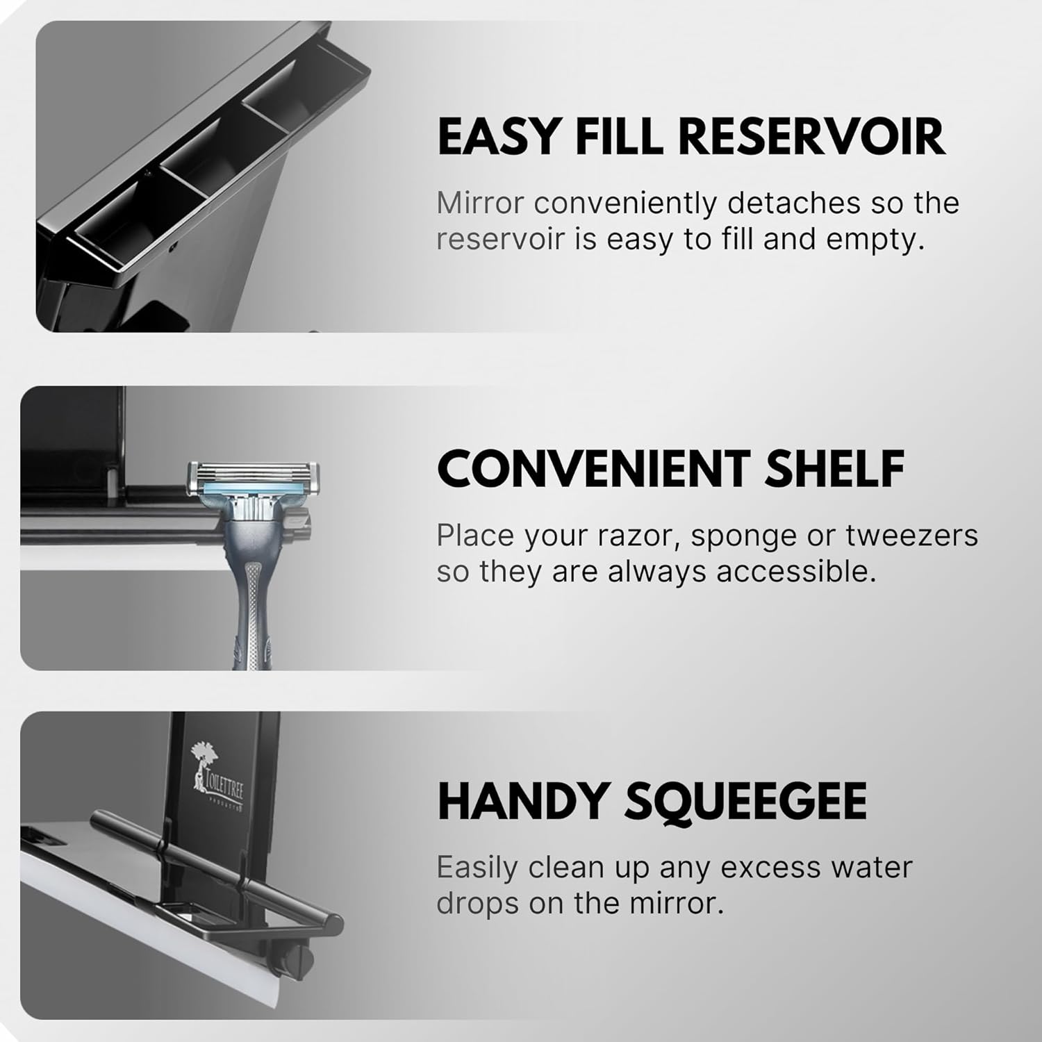 Thumbnail 5 de ToiletTree Fogless Shower Mirror adjustable shaving mirror