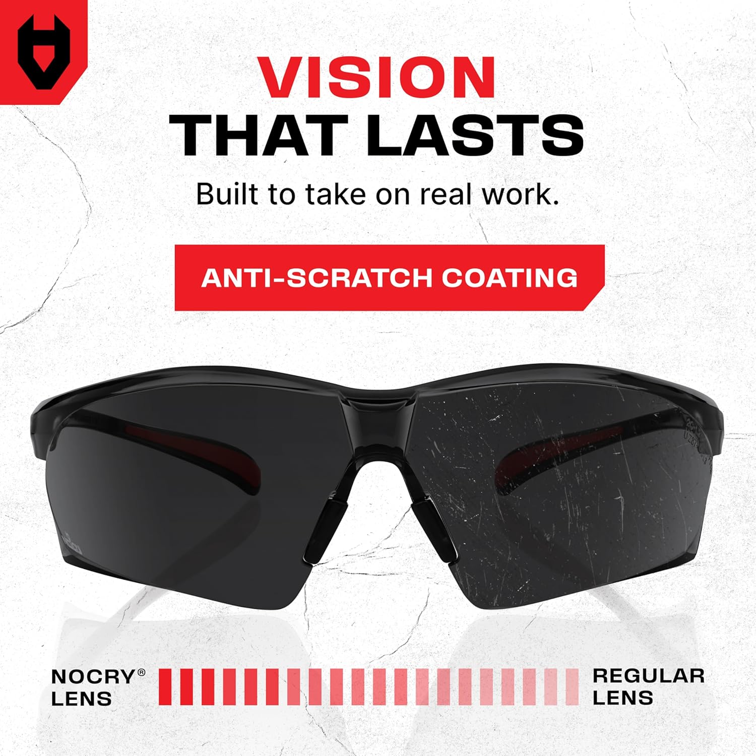 Thumbnail 3 de NoCry Safety Sunglasses with Green Tinted Wraparound Lenses (Black & Red) – UV400 PPE eye protection