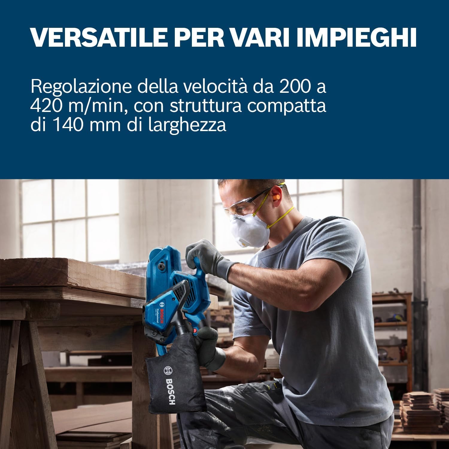 Thumbnail 1 de Bosch Professional levigatrice a nastro GBS 750 da 850 W (con nastro in tessuto e sacchetto raccoglipolvere)