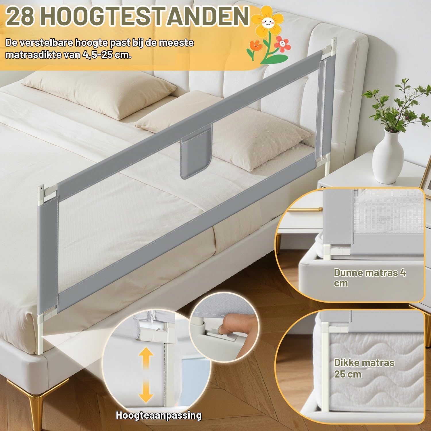 Detalle 2 de Ikodm THW-11657*2 11656*1-B1c bedhekset, 3 delen, 64–96 cm