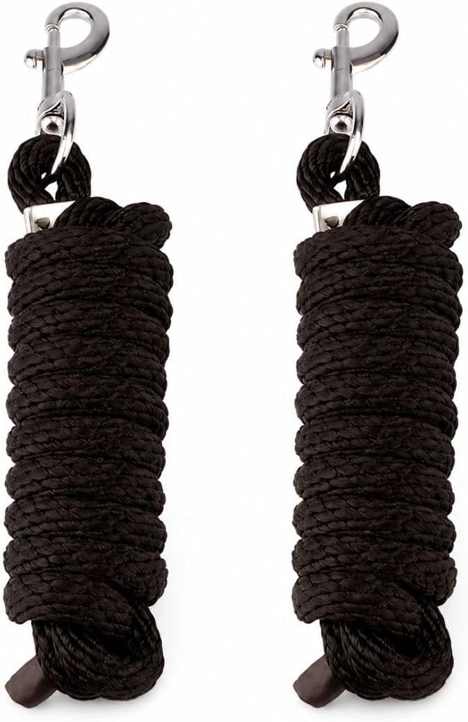 Detalle de SIE Pack of 2 Solid Poly Lead Rope for Horse and Livestock, 8 ft (Orange)